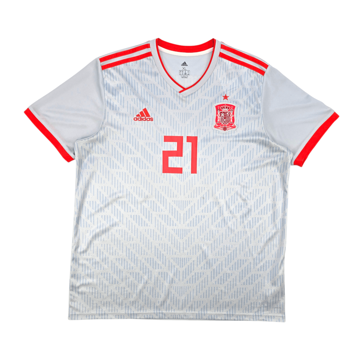 2018/20 Spain Away Football Shirt (XL) Adidas #21 Silva