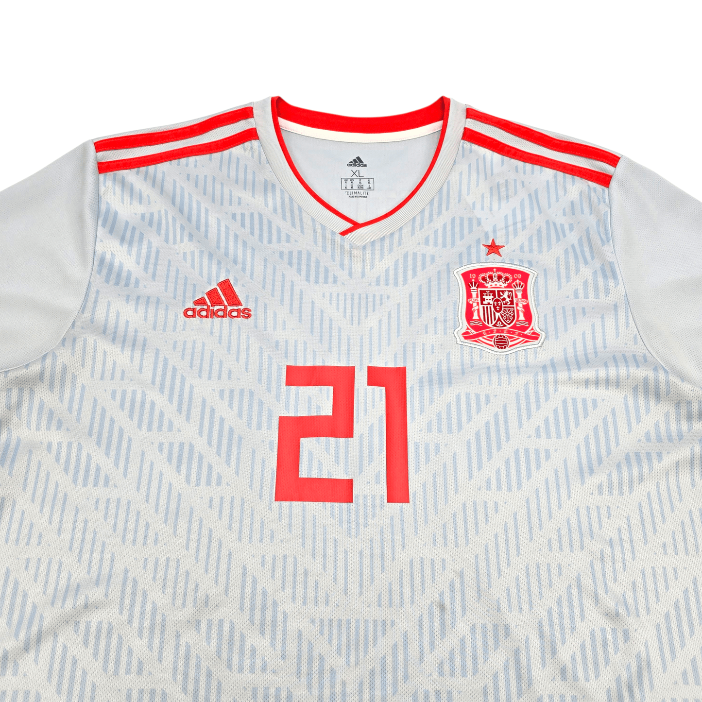 2018/20 Spain Away Football Shirt (XL) Adidas #21 Silva