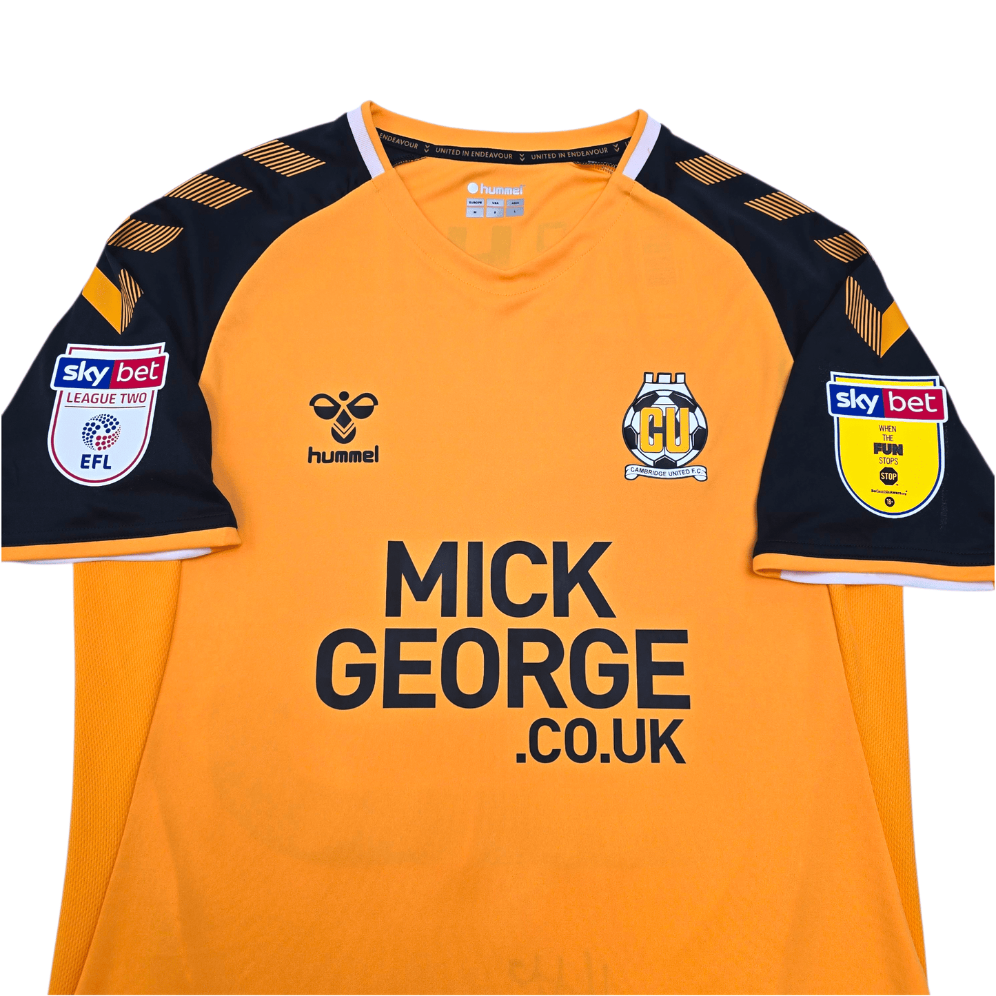 2019/20 Cambridge United Home Football Shirt (M) Hummel #23 Knowles (Matchworn /Signed)