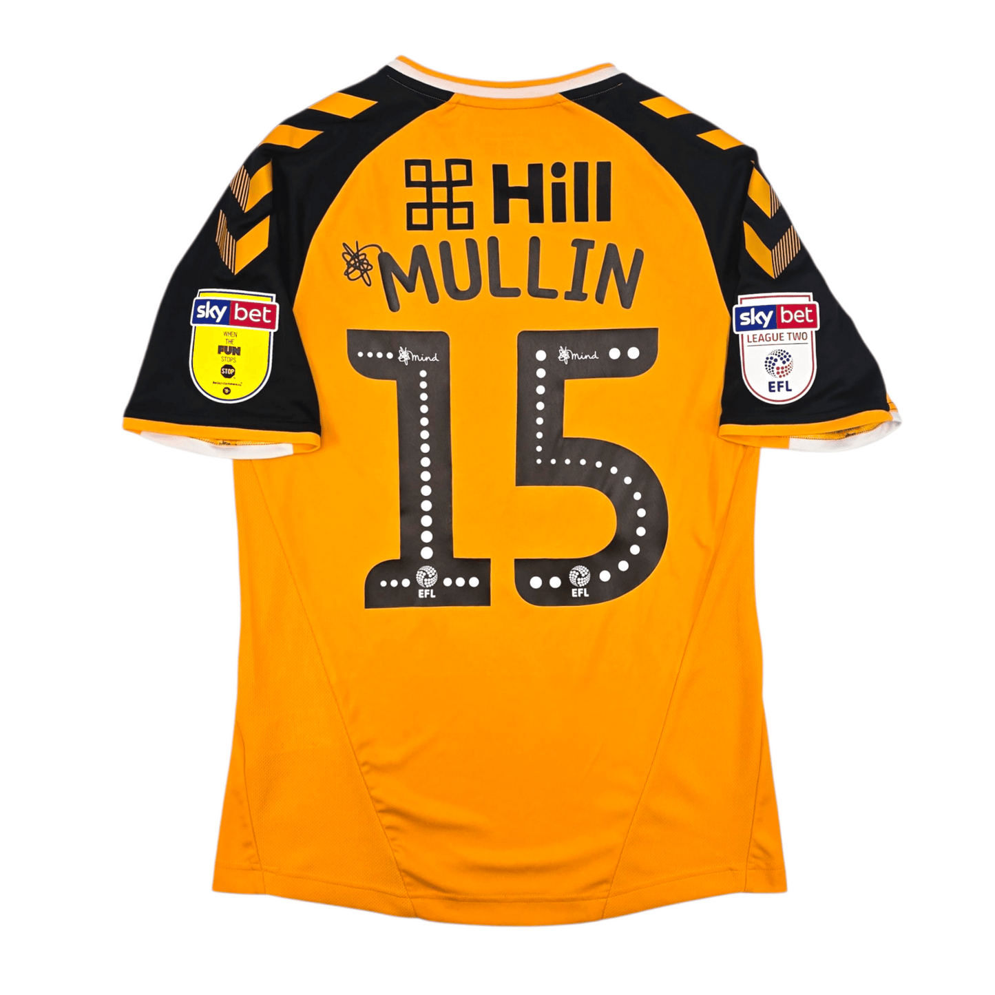 2019/20 Cambridge United Home Football Shirt (S) Hummel #15 Mullin