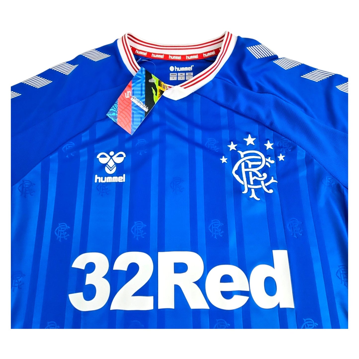 2019/20 Glasgow Rangers Home Football Shirt (M) Hummel # 9 Defoe