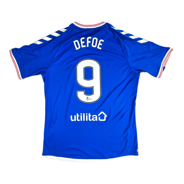 2019/20 Glasgow Rangers Home Football Shirt (M) Hummel # 9 Defoe