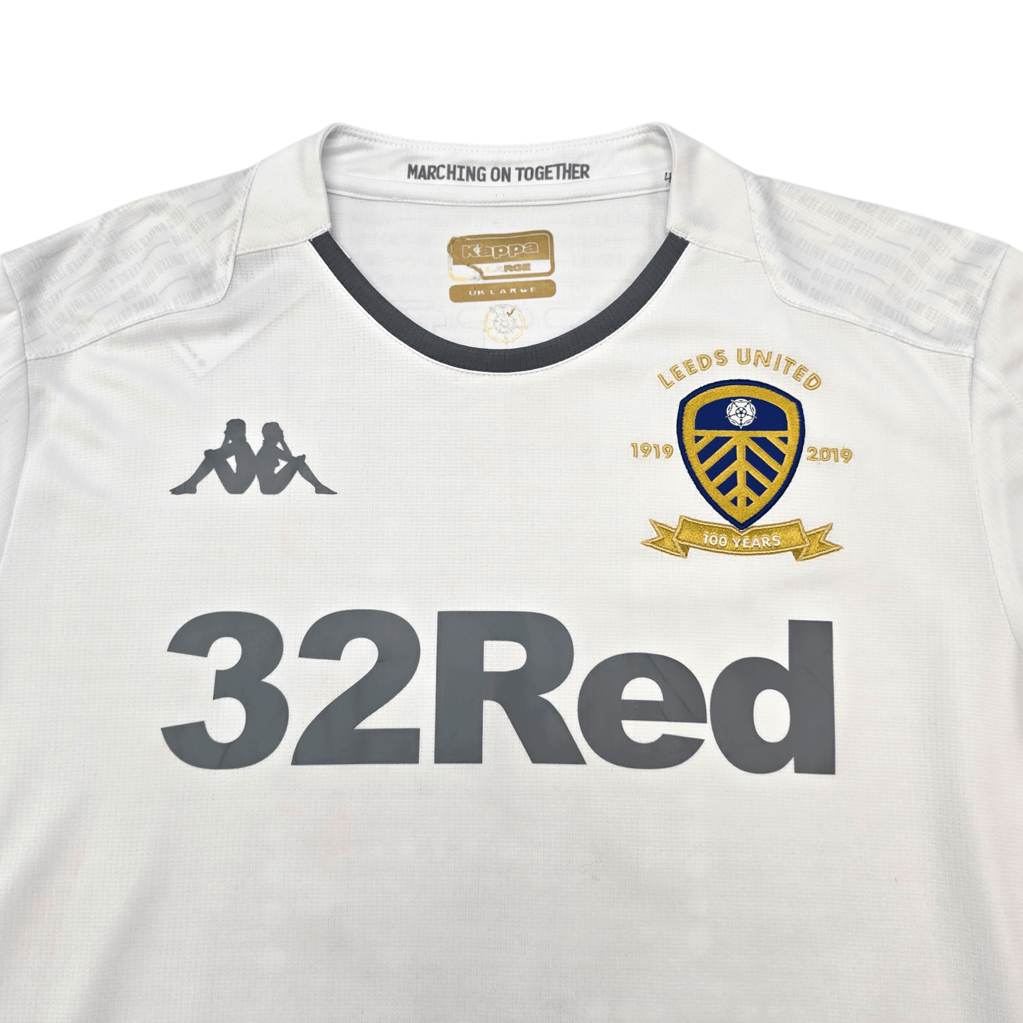 2019/20 Leeds United Home Football Shirt (L) Kappa #14 Nketiah (Centenary)