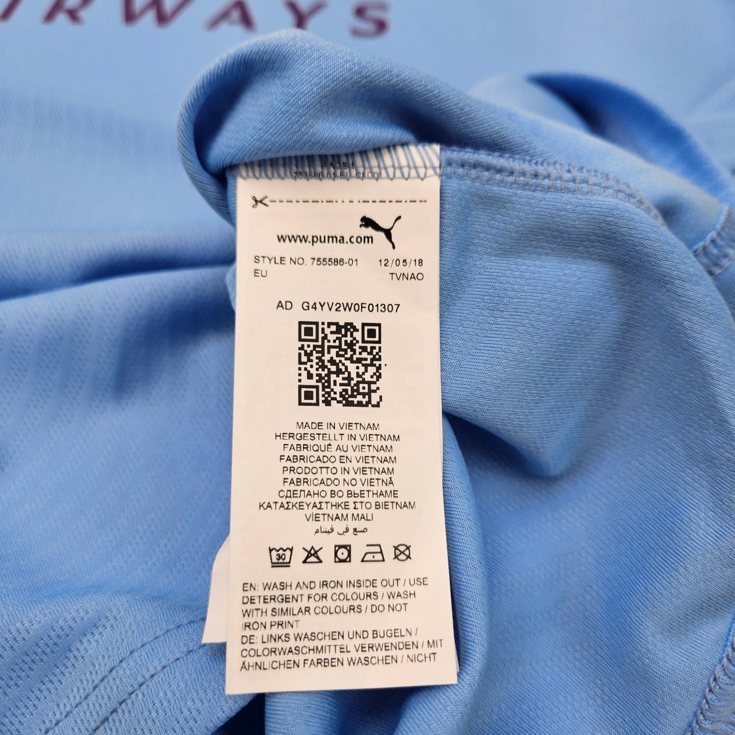2019/20 Manchester City Home Football Shirt (L) Puma # 17 De Bruyne