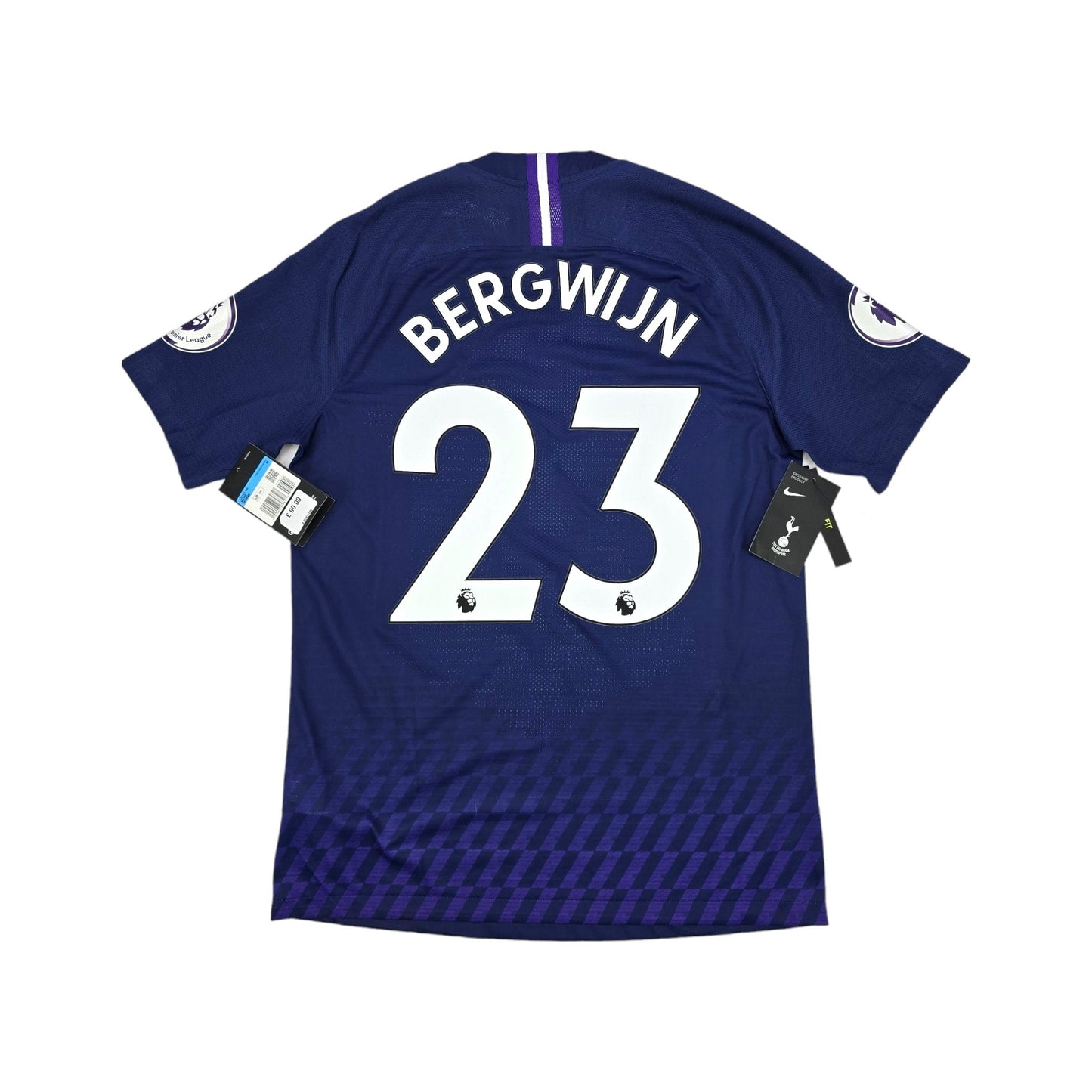 2019/20 Tottenham Hotspur Away Football Shirt (M) Nike # 23 Bergwijn (Player Version)