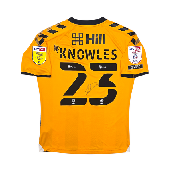 2020/21 Cambridge United Home Football Shirt (M) Hummel #23 Knowles (Matchworn / Signed)