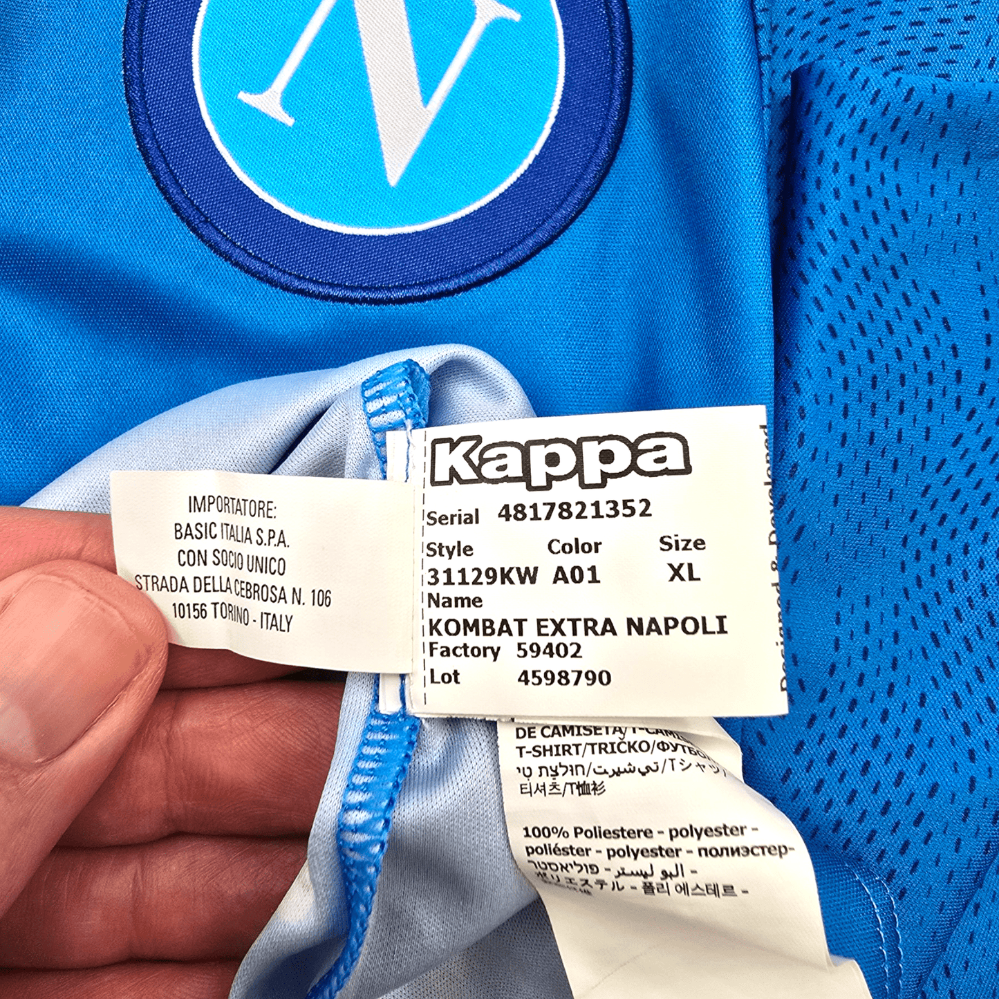 2020/21 Napoli Home Football Shirt (XL) Kappa #9 Osimhen