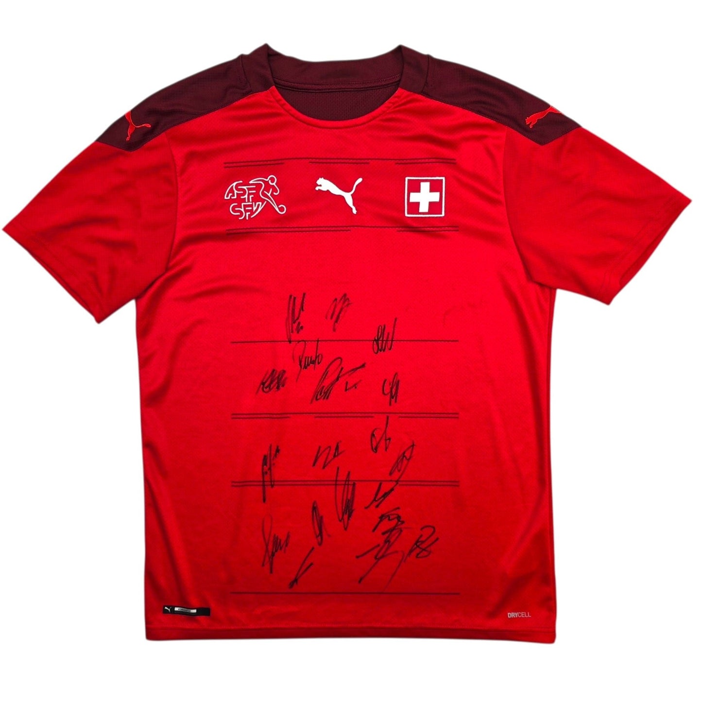 2020/21 Switzerland Home Football Shirt (M) Puma (Squad Signed)