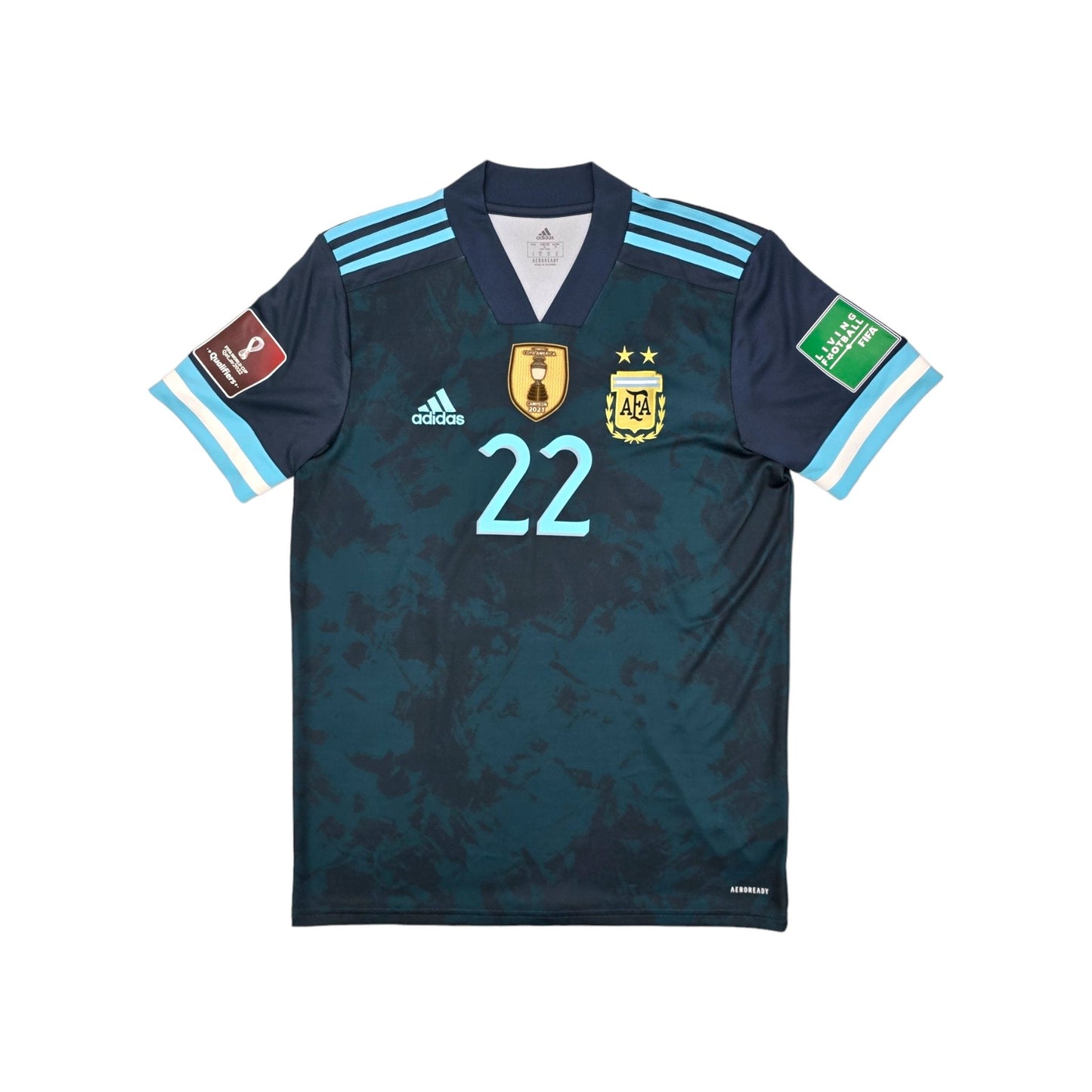 2021/22 Argentina Away Football Shirt (M) Adidas #22 Martinez (WCQ)