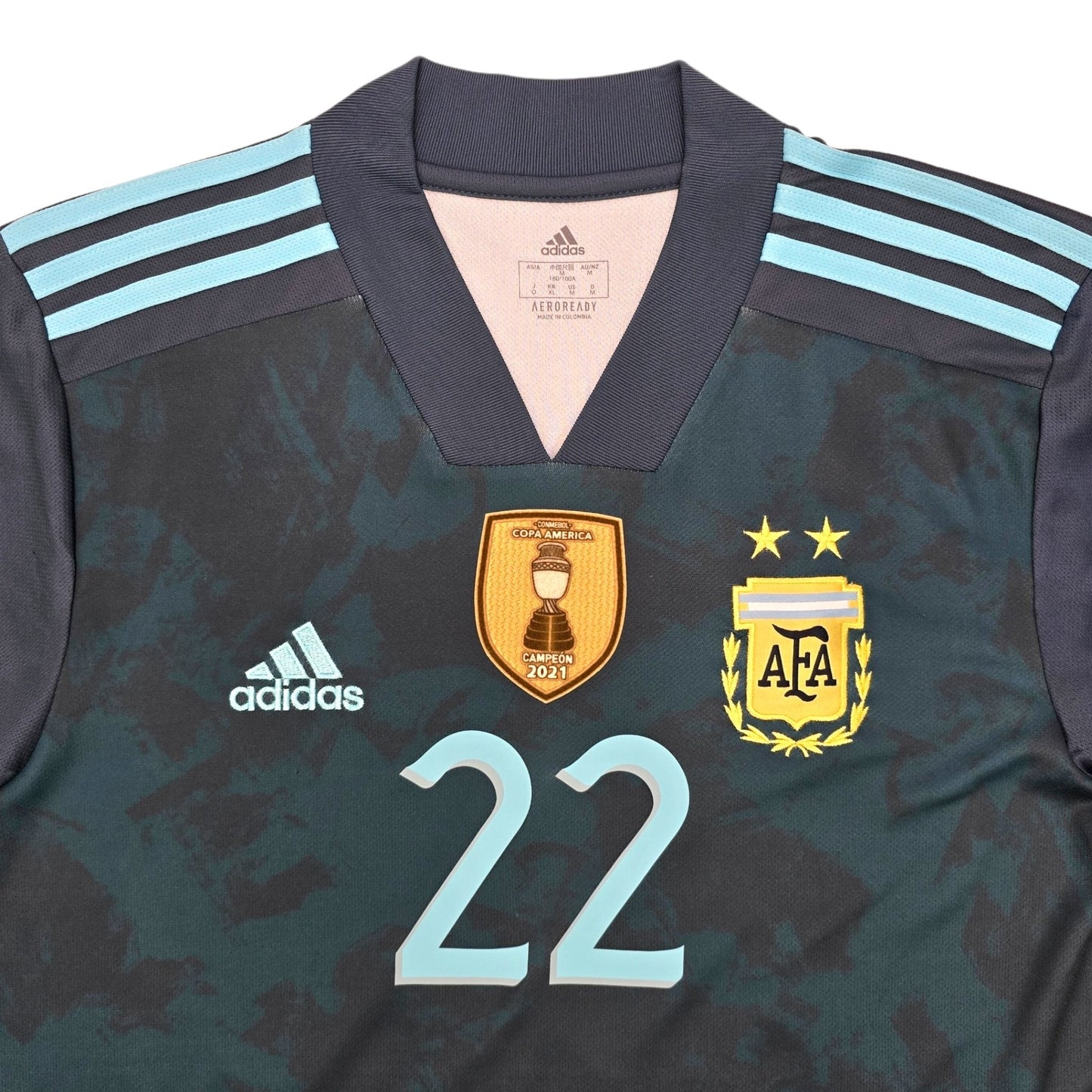 2021/22 Argentina Away Football Shirt (M) Adidas #22 Martinez (WCQ)