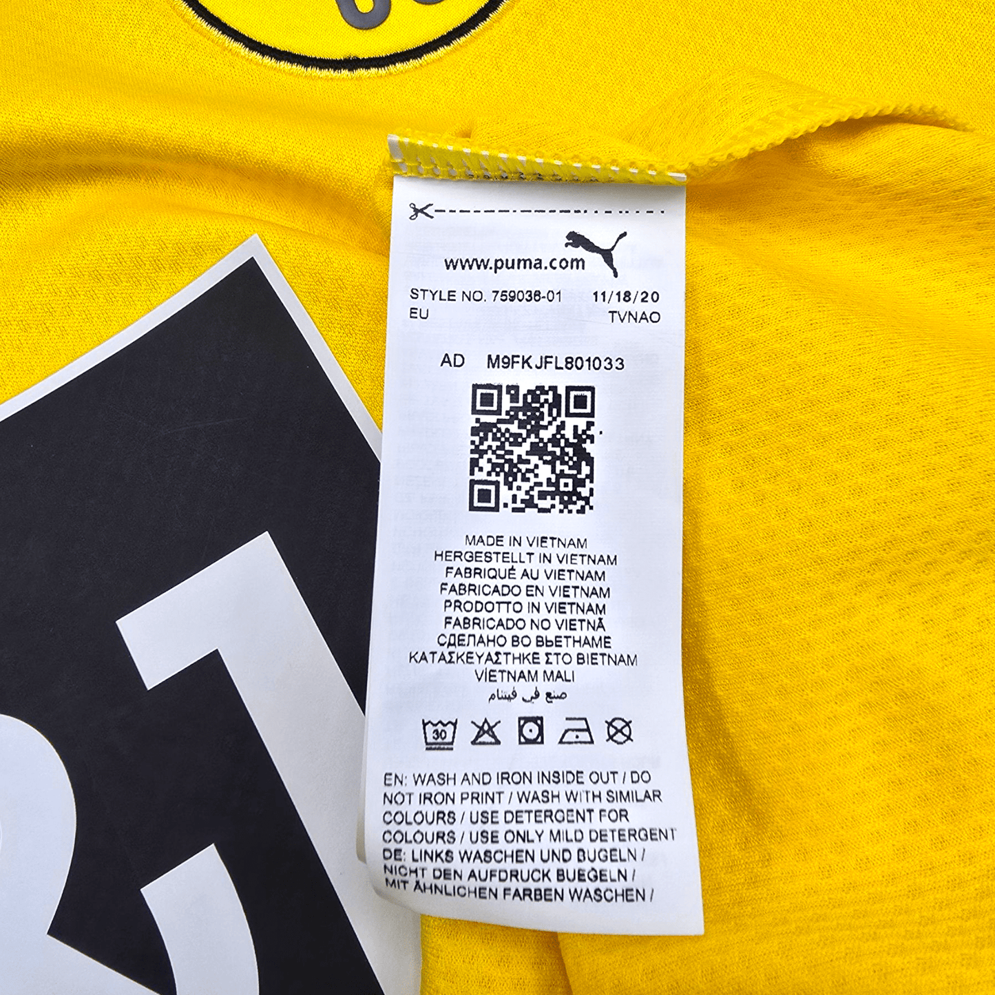 2021/22 Dortmund Home Football Shirt (L) Puma #9 Halland (BNWTs)