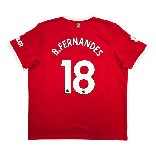 2021/22 Manchester United Home Football Shirt (2XL) Adidas #18 B.Fernandes