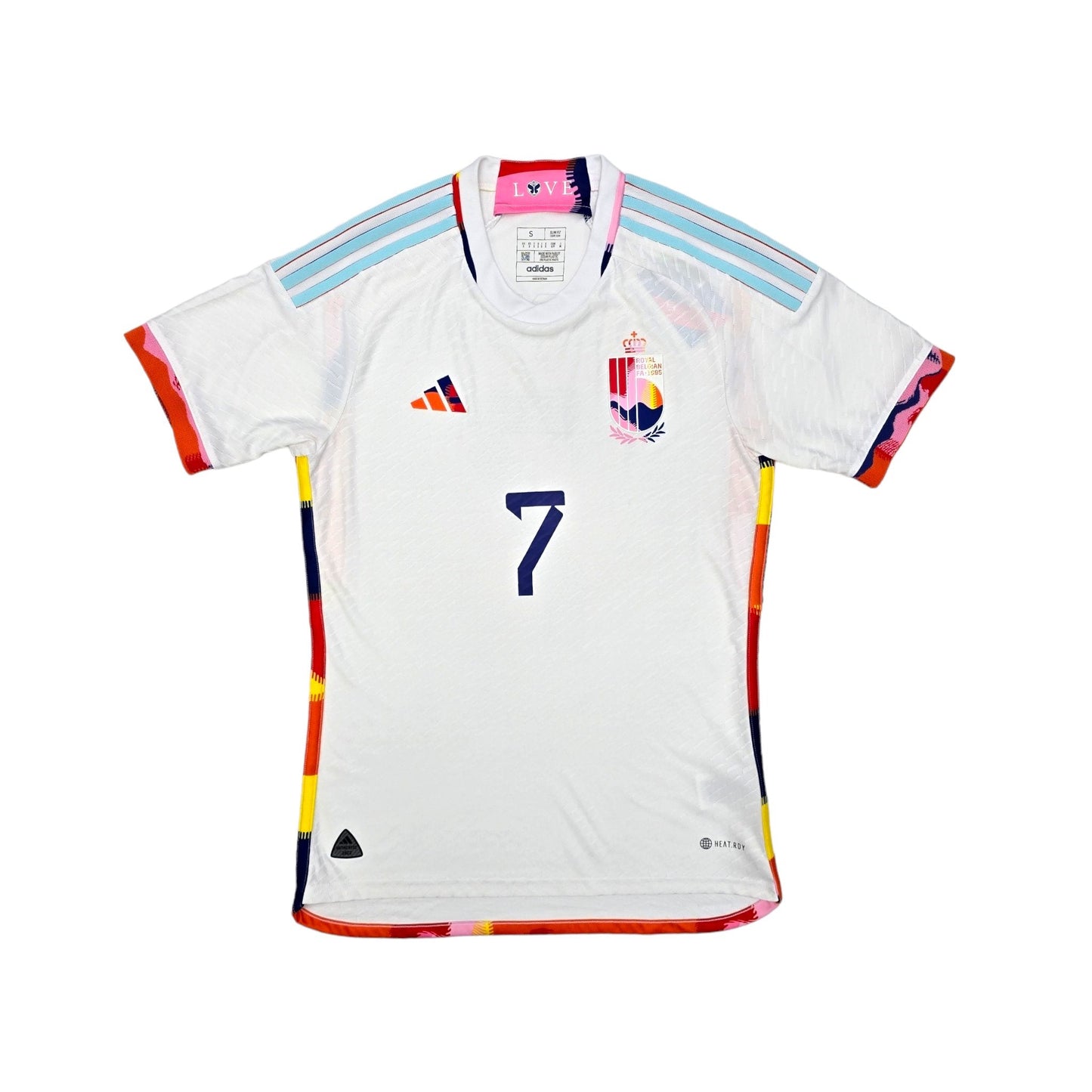 2022 Belgium Away Football Shirt (S) Adidas #7 De Bruyne (Player Version/Authentic)