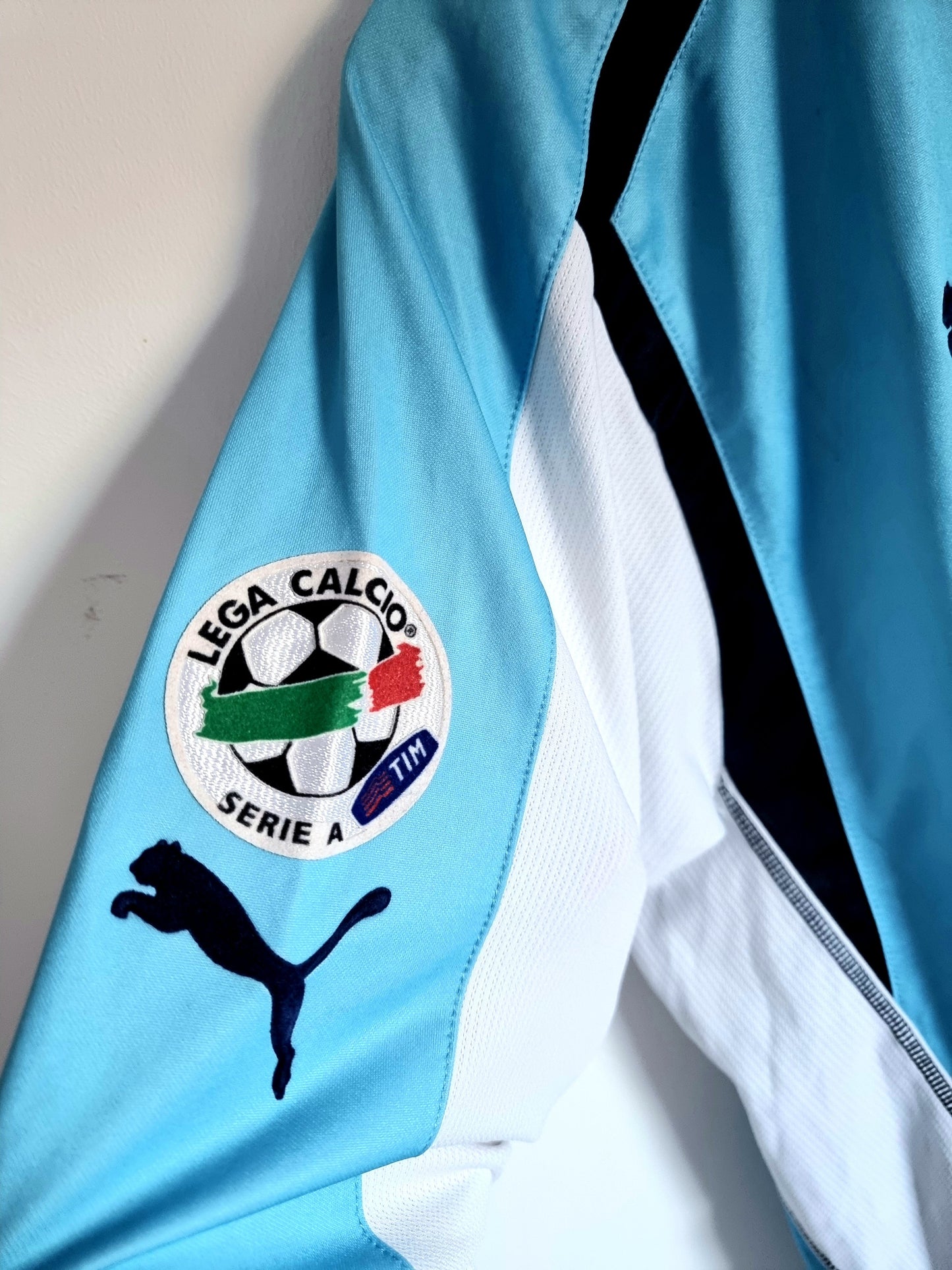 Puma Lazio 04/05 'Muzzi 11' Player Issue Long Sleeve Home Shirt Medium / Large