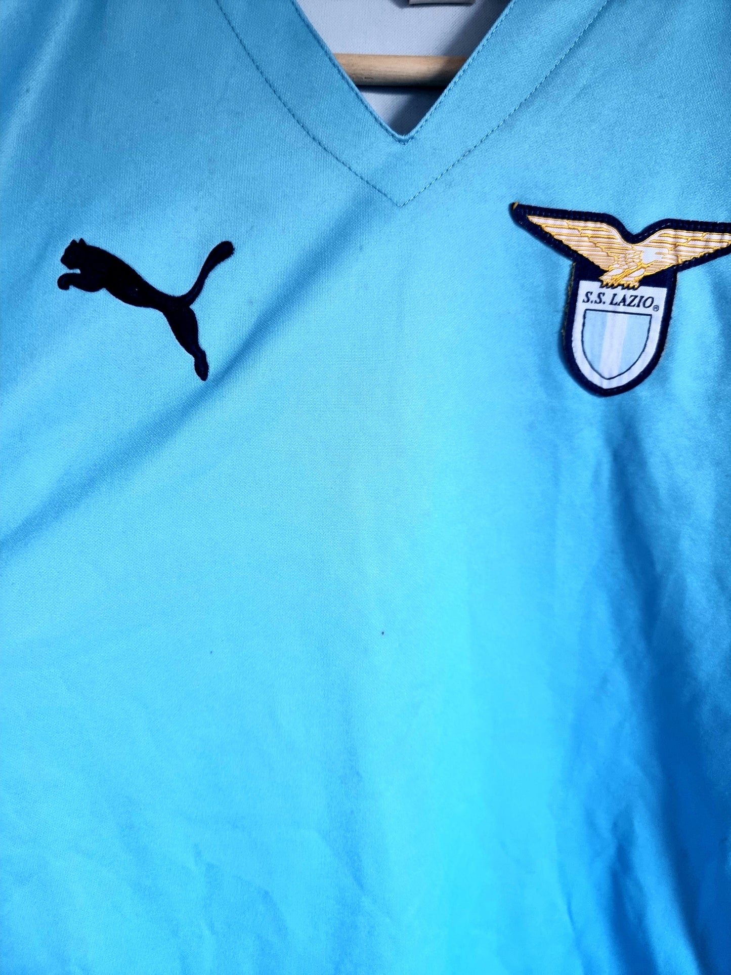 Puma Lazio 04/05 'Muzzi 11' Player Issue Long Sleeve Home Shirt Medium / Large