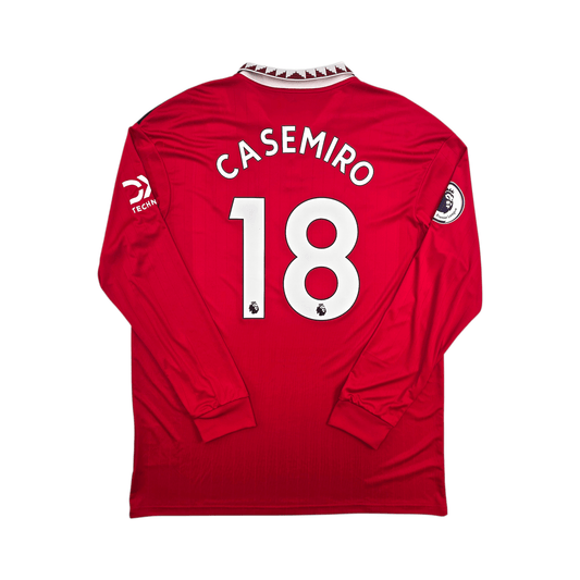 2022/23 Manchester United Home Football Shirt (XL) Adidas #18 Casemiro