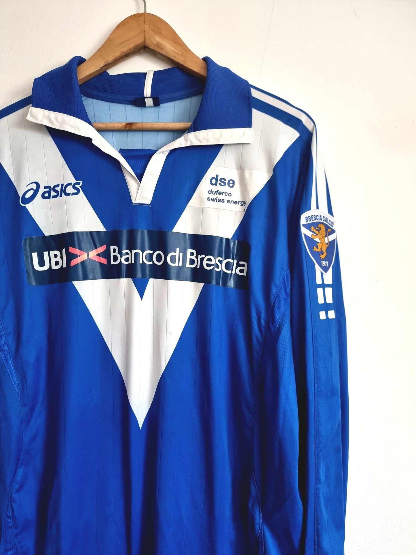 Asics Brescia 07/08 Match Issue Long Sleeve Primavera Home Shirt XL