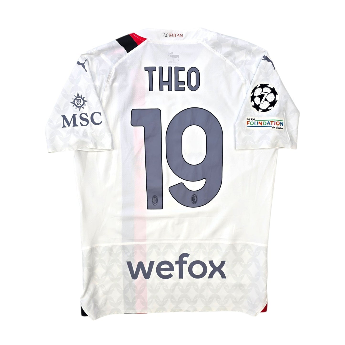 2023/24 AC Milan Away Football Shirt (M) Puma #19 Theo (Player Version)