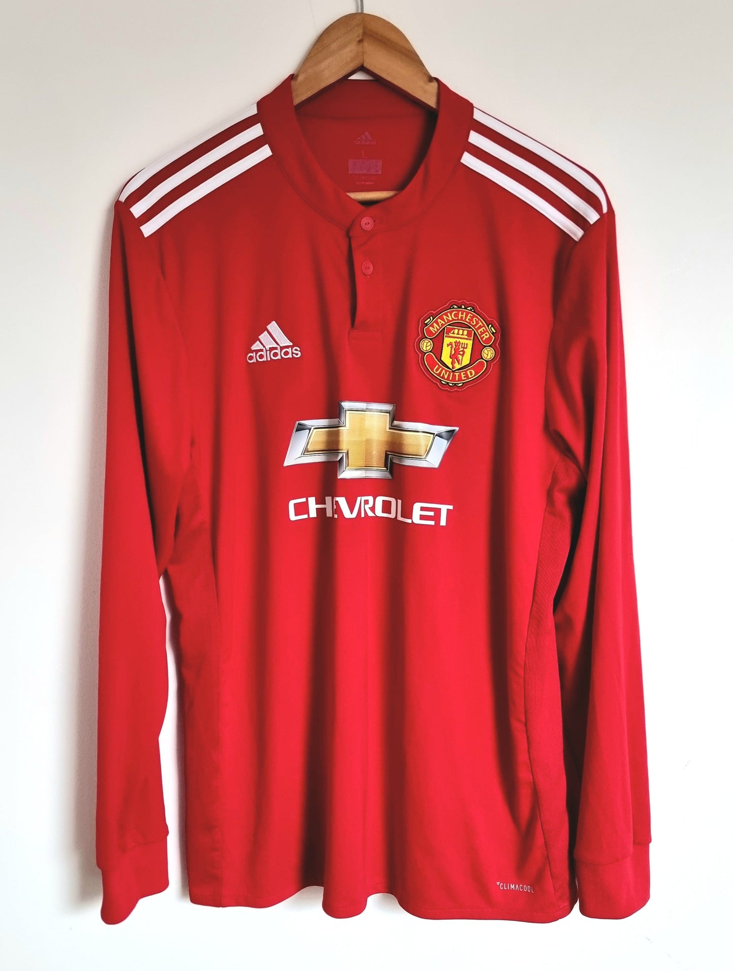 Adidas Manchester United 17/18 Long Sleeve Home Shirt Large