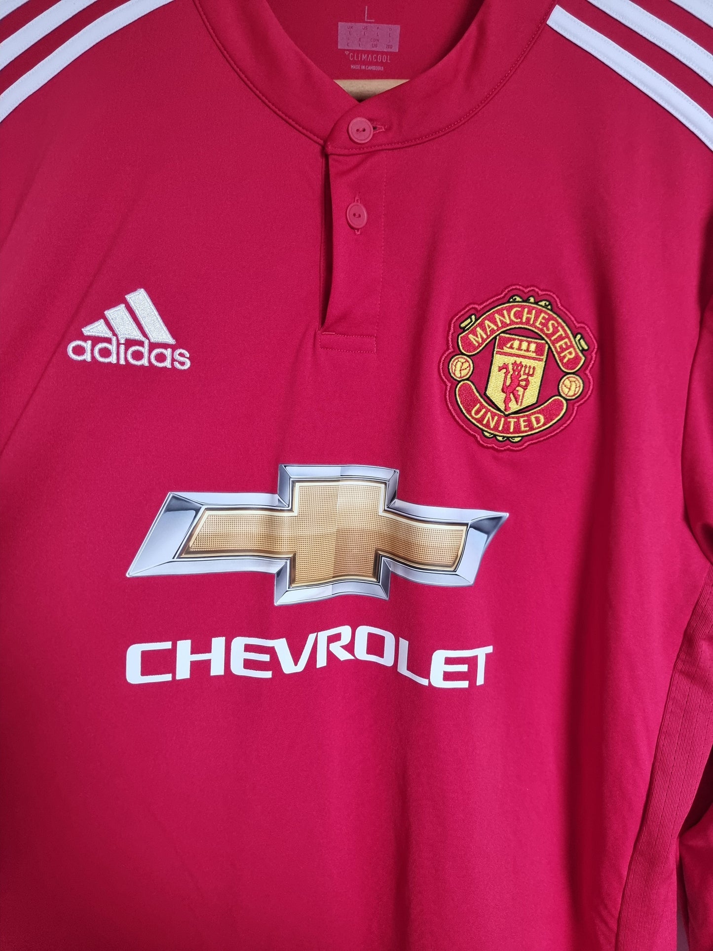 Adidas Manchester United 17/18 Long Sleeve Home Shirt Large