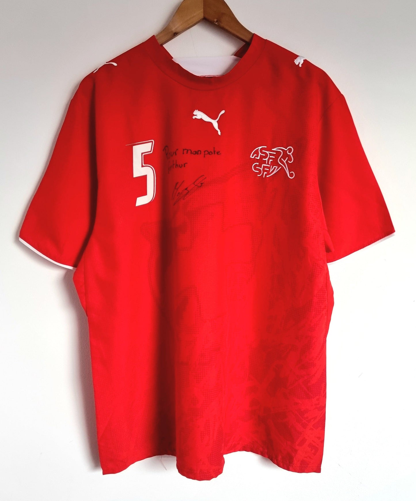 Puma Switzerland 06/08 'Margairaz 5' Signed Home Shirt XXL