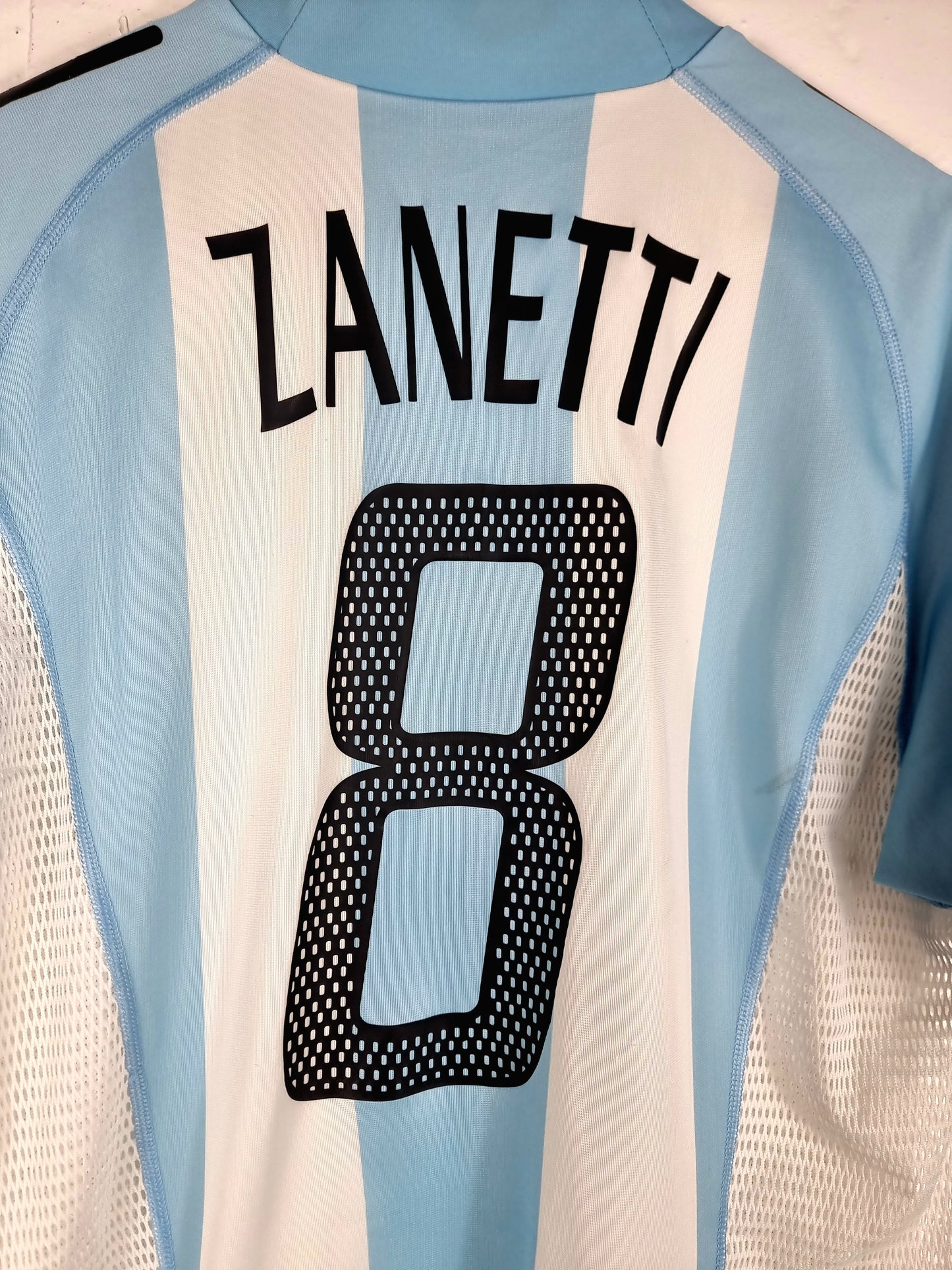 Adidas Argentina 02/04 'Zanetti 8' Match Issue Home Shirt Medium