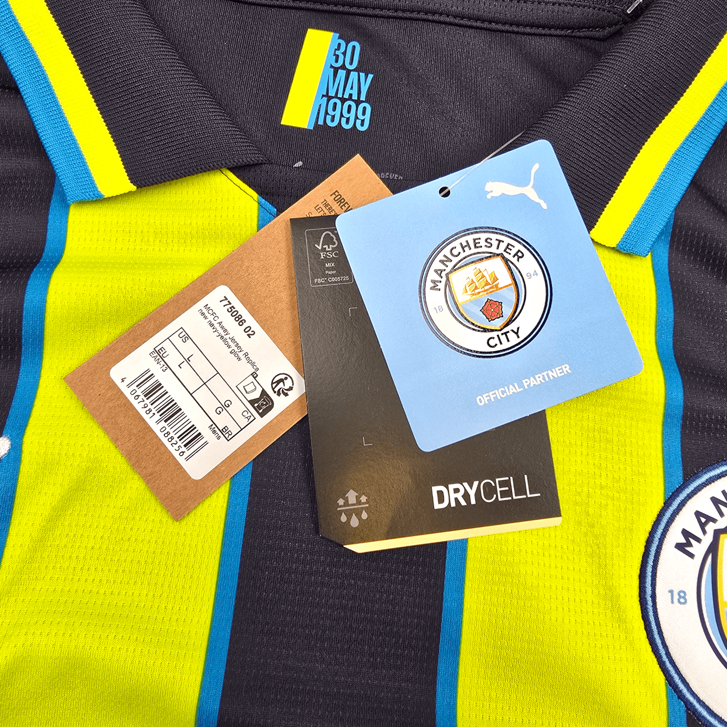 2024/25 Manchester City Away Football Shirt (L) Puma #11 Doku (BNWTs)