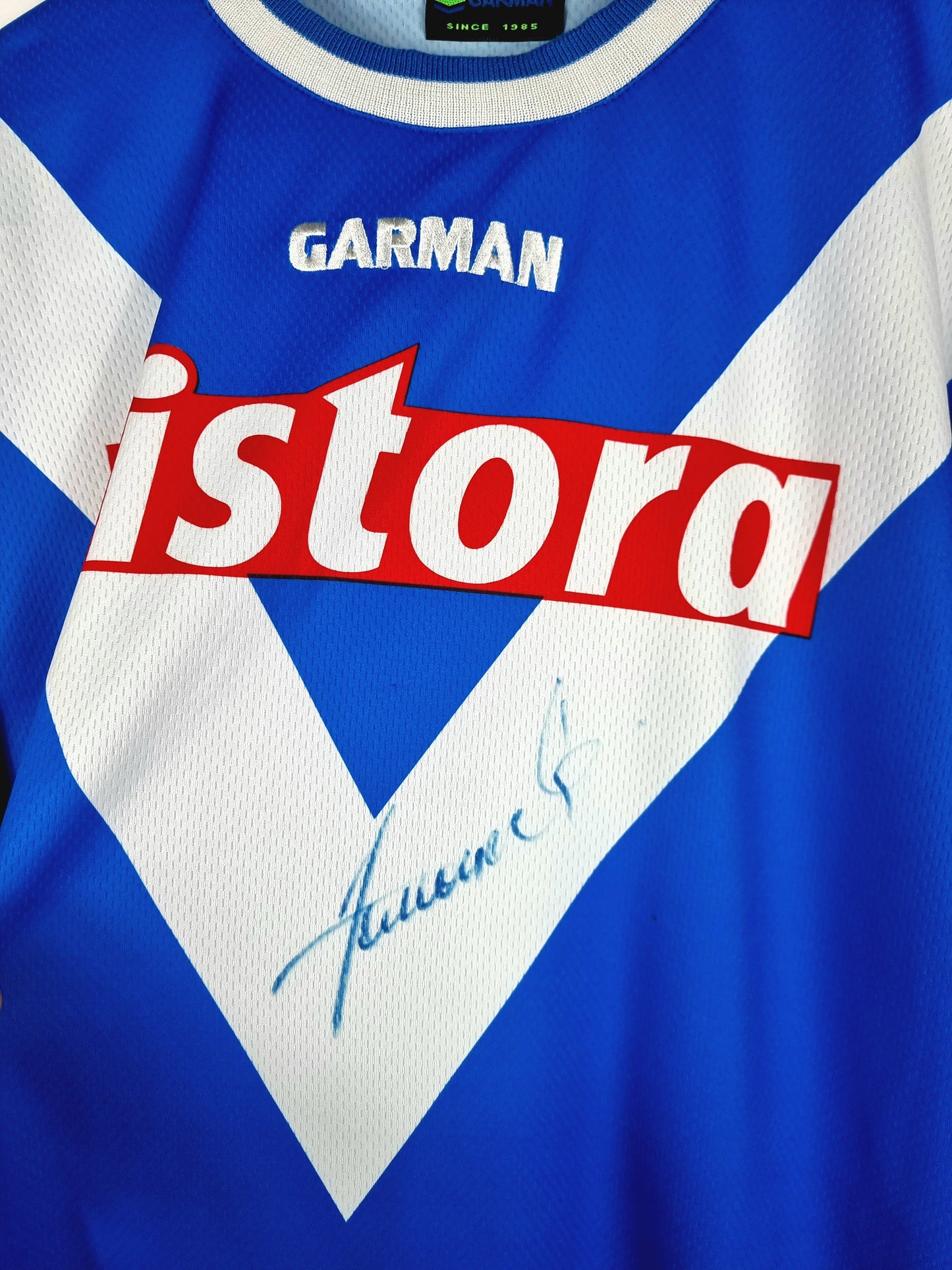 Garman Brescia 1999/00 'Zanoncelli 6' Long Sleeve Match Issue Signed Home Shirt XL