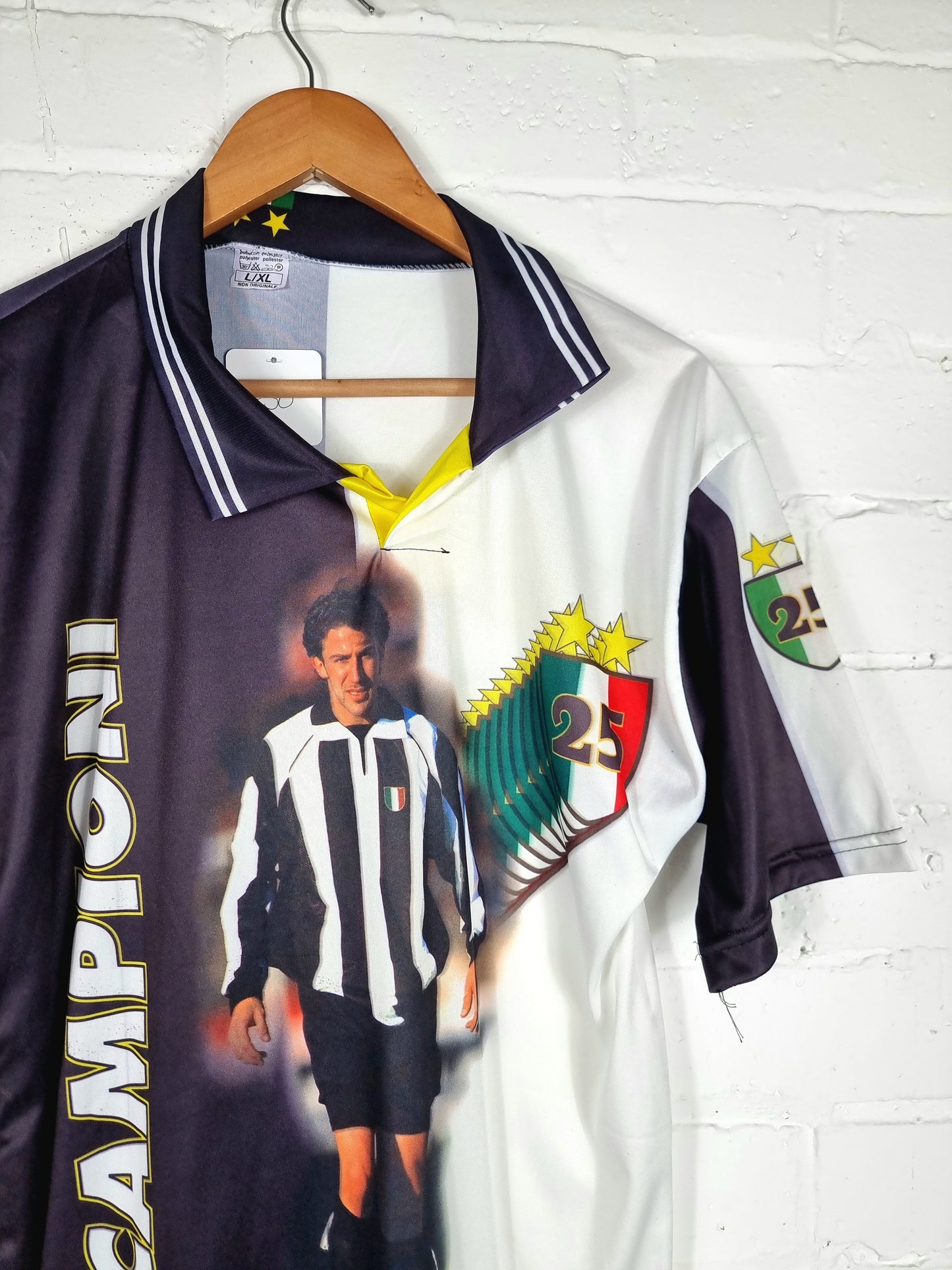 Juventus 1990s Bootleg Del Piero Graphic Print Shirt Large