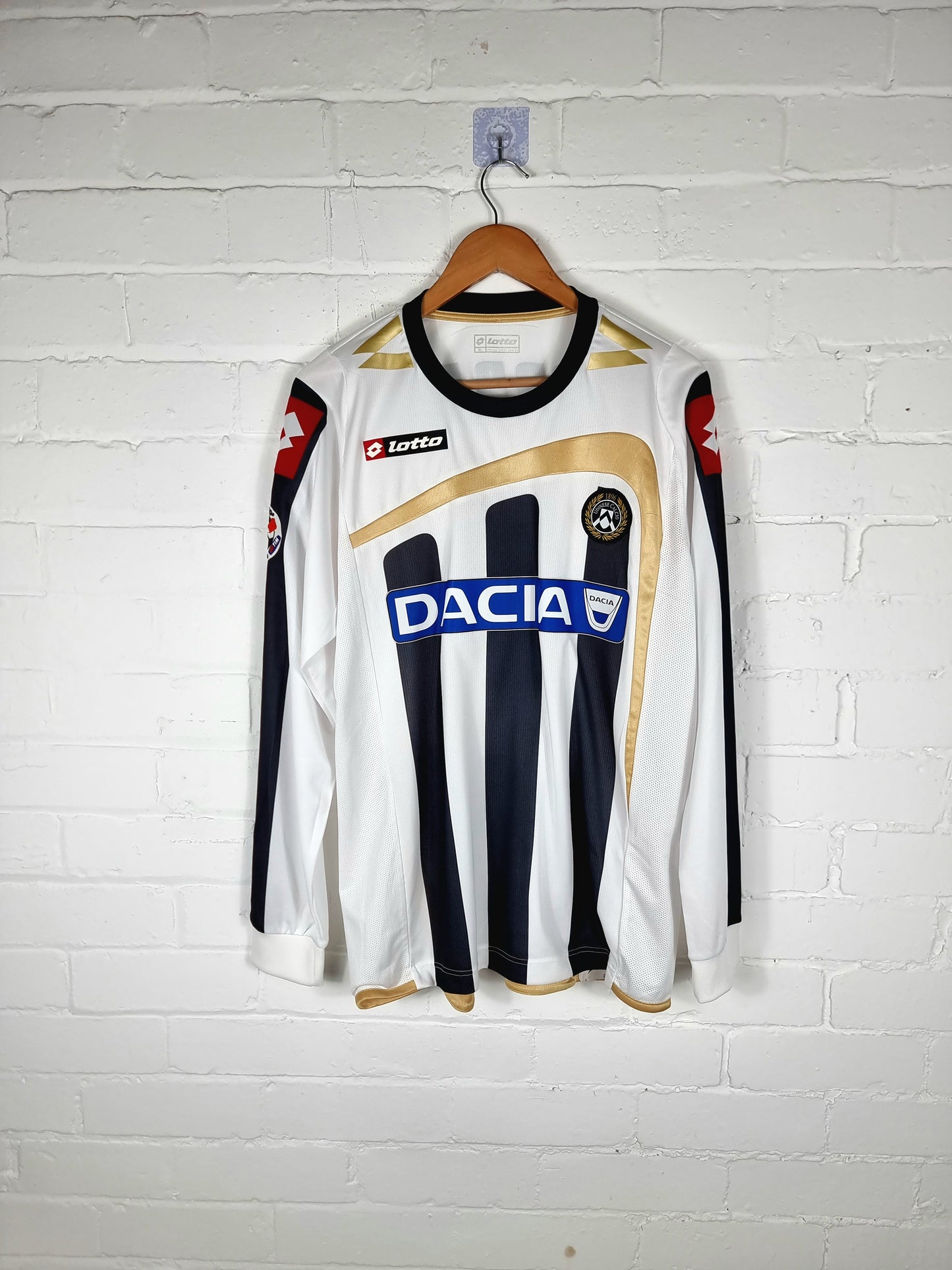 Lotto Udinese 2009/10 'Corradi 9' Long Sleeve Match Issue Signed Home Shirt XL