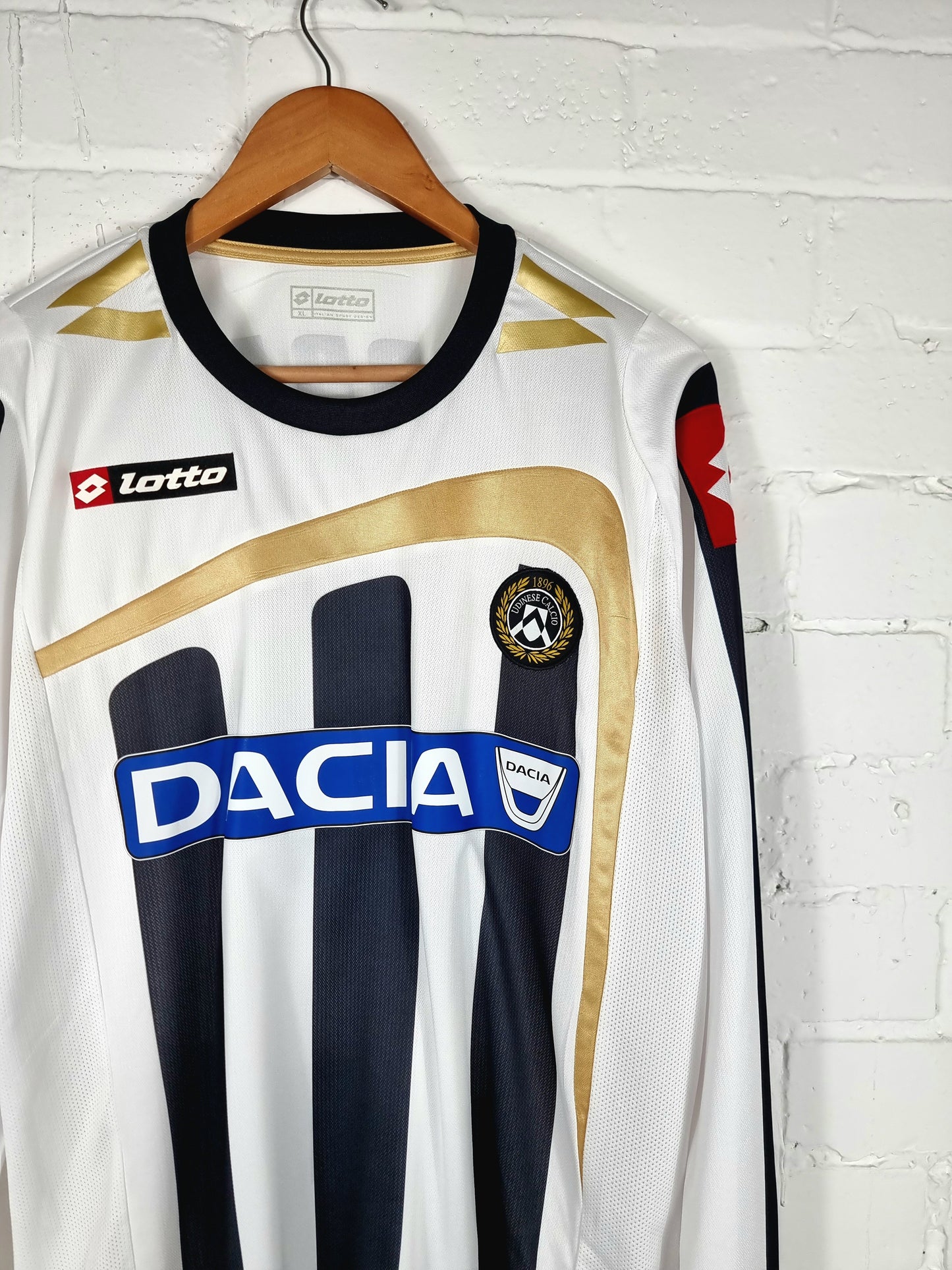 Lotto Udinese 2009/10 'Corradi 9' Long Sleeve Match Issue Signed Home Shirt XL