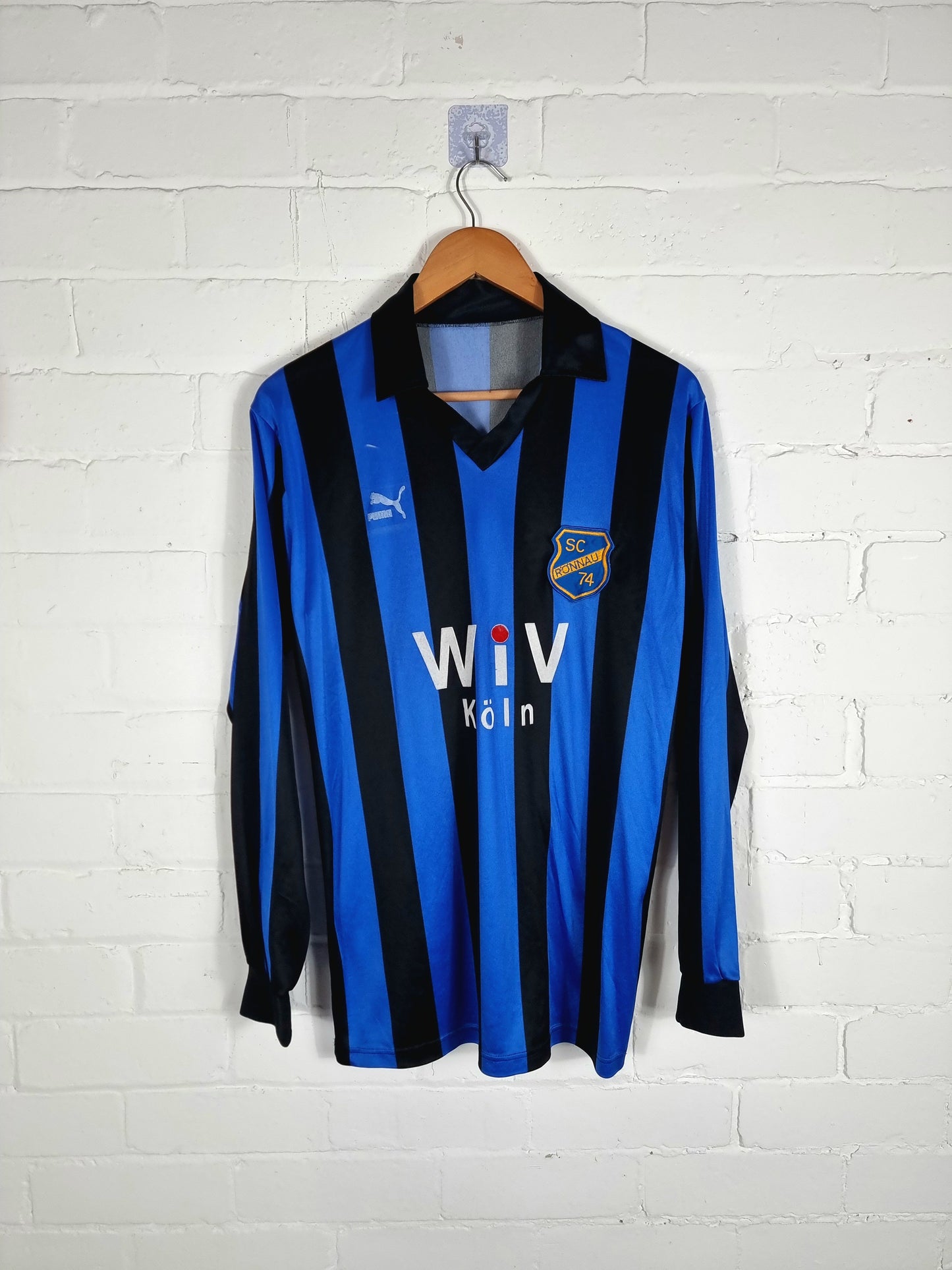 Puma SC Ronnau 74 1980s Long Sleeve Football Shirt Large