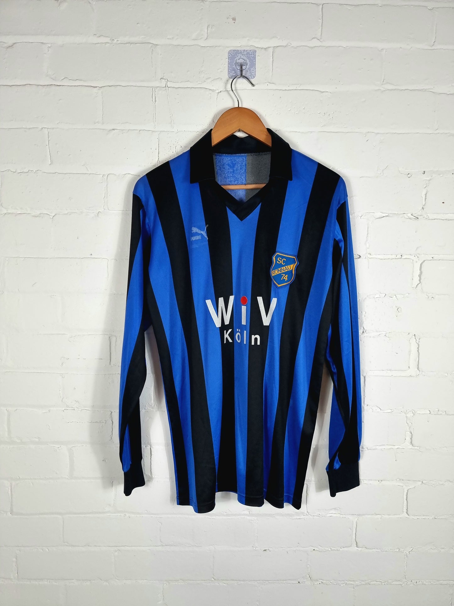 Puma SC Ronnau 74 1980s Long Sleeve Football Shirt Large
