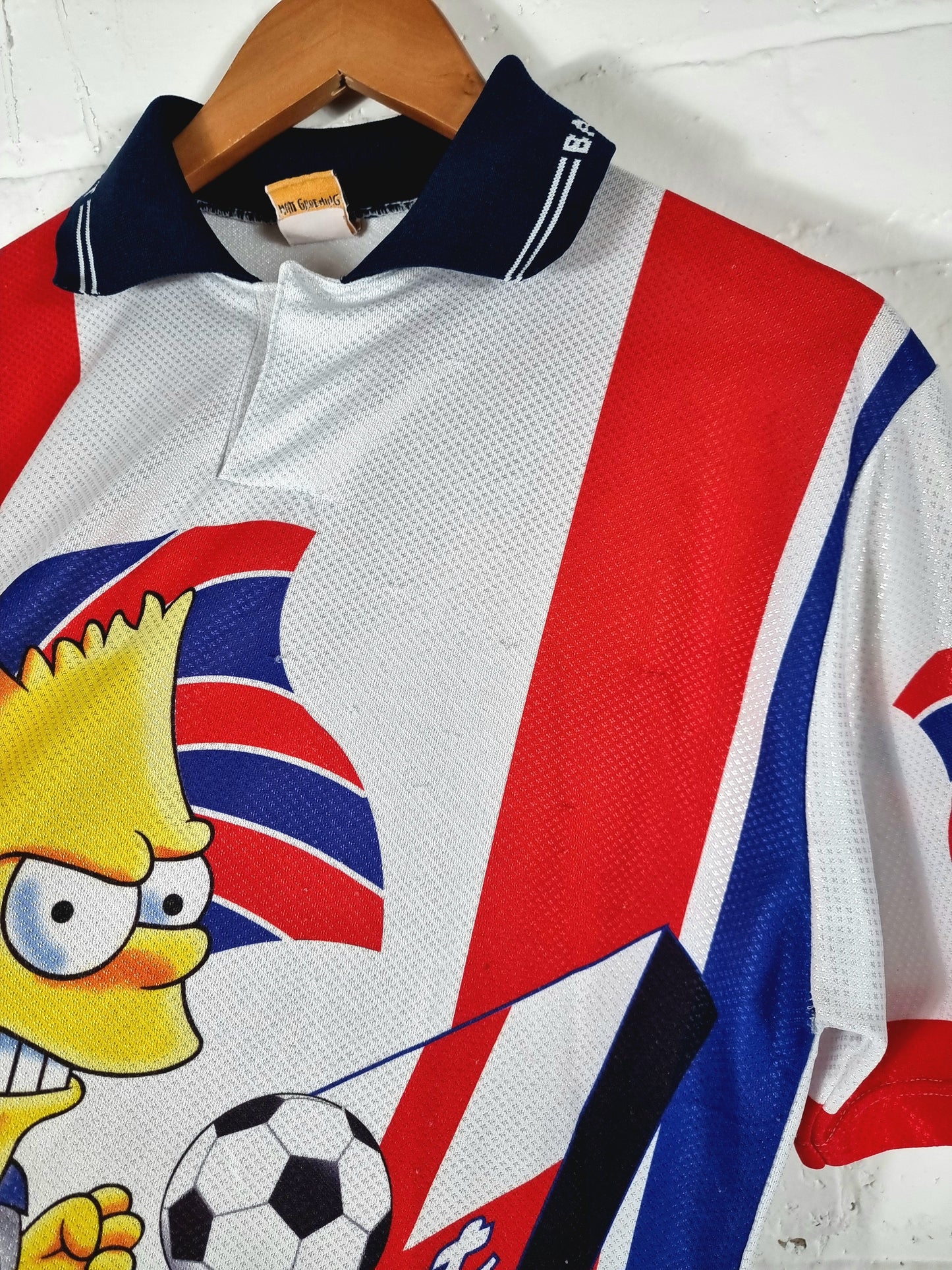 The Simpsons England 1999 Bart Graphic Football Shirt Medium