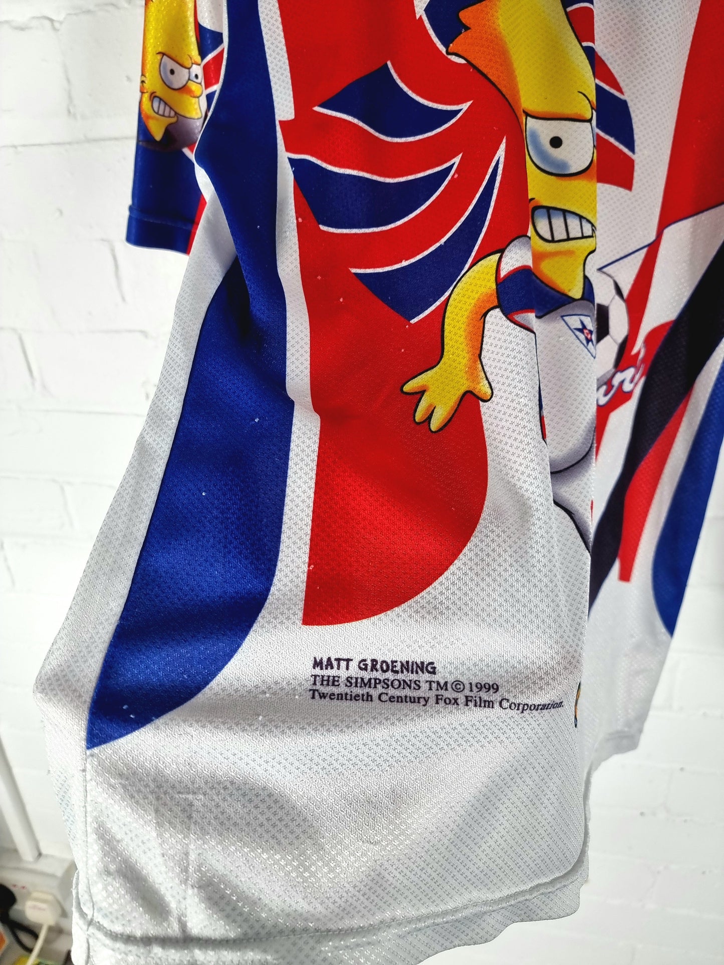 The Simpsons England 1999 Bart Graphic Football Shirt Medium