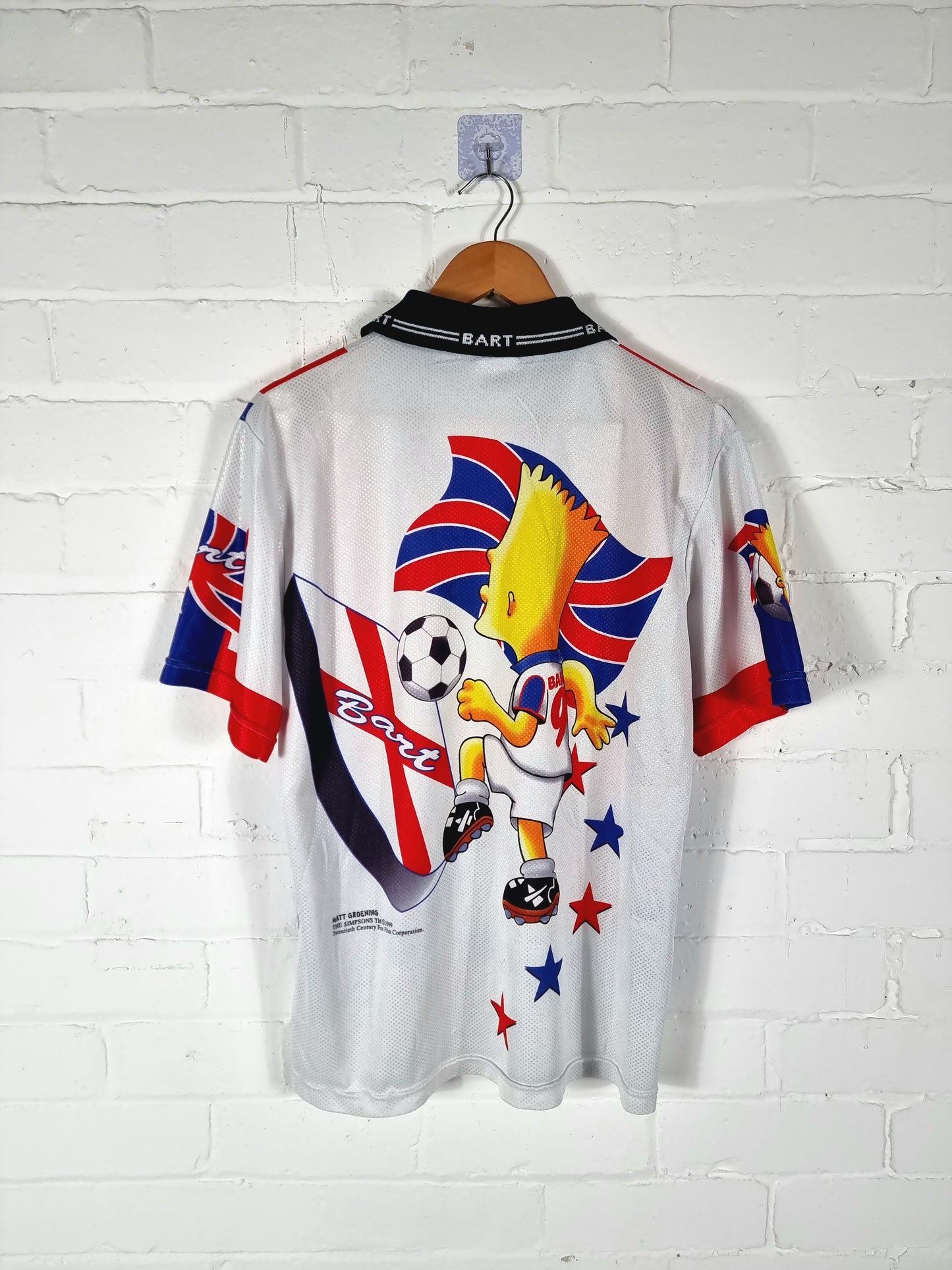 The Simpsons England 1999 Bart Graphic Football Shirt Medium