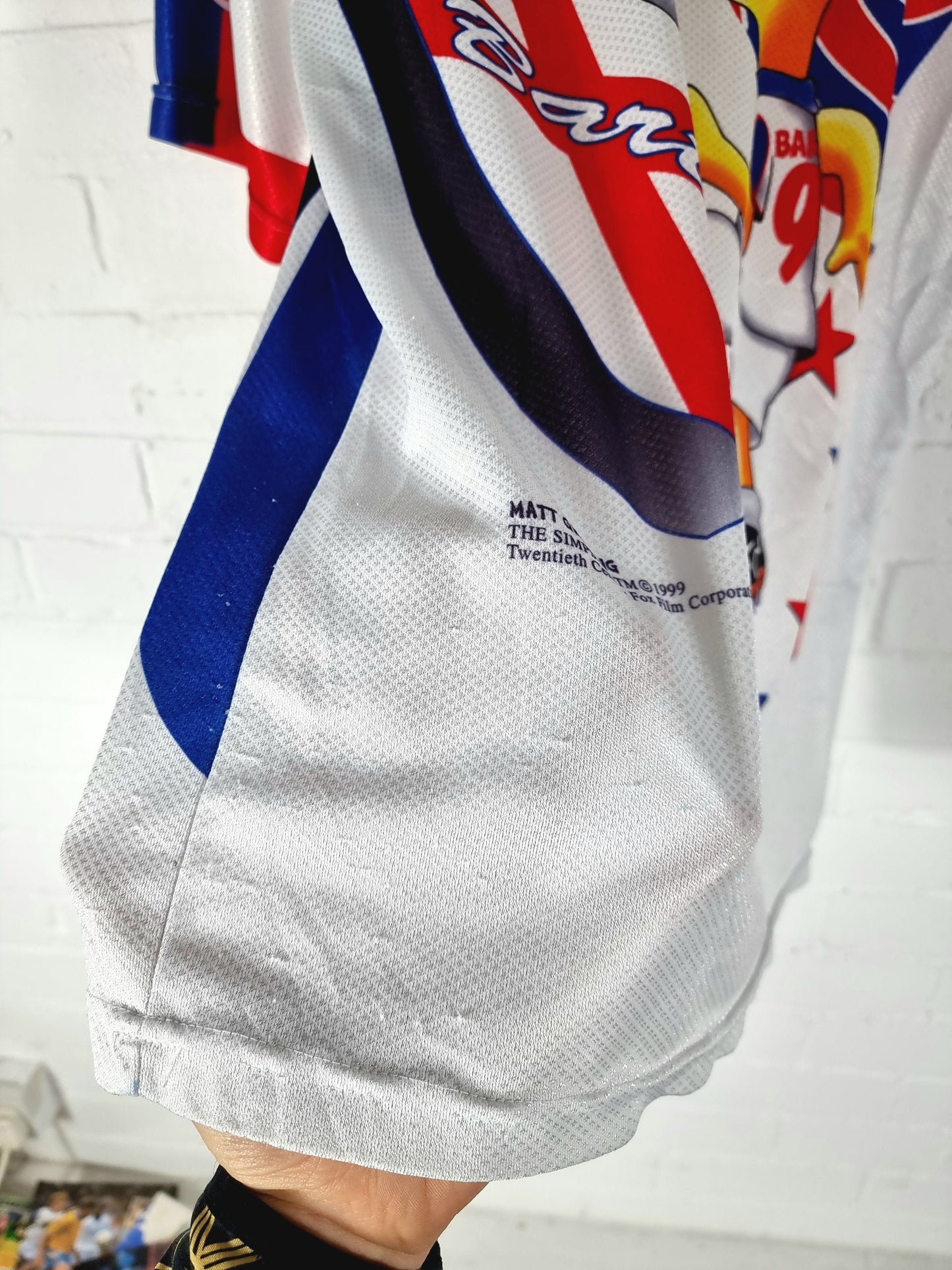 The Simpsons England 1999 Bart Graphic Football Shirt Medium