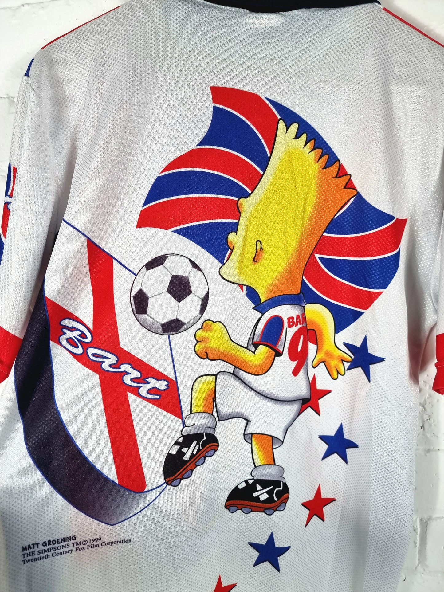 The Simpsons England 1999 Bart Graphic Football Shirt Medium