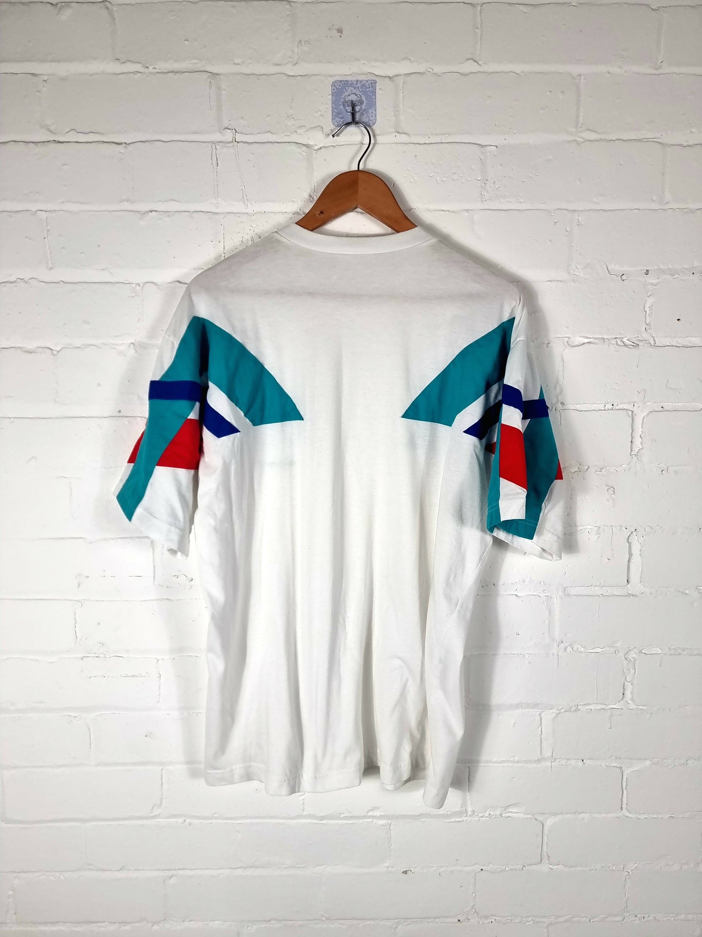 Adidas 1990s Block Colour Cotton T-Shirt Medium
