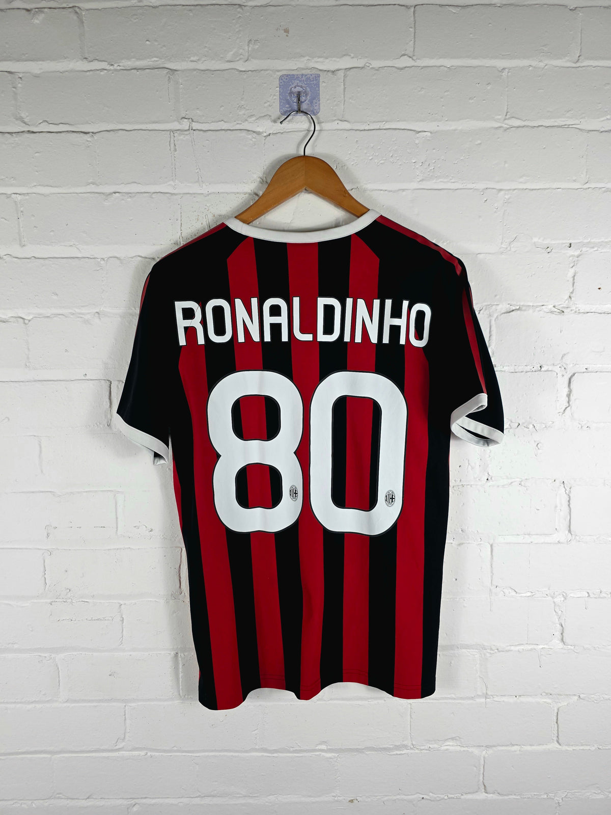Adidas AC Milan 2009/10 'Ronaldinho 80' Basic Home Shirt Small