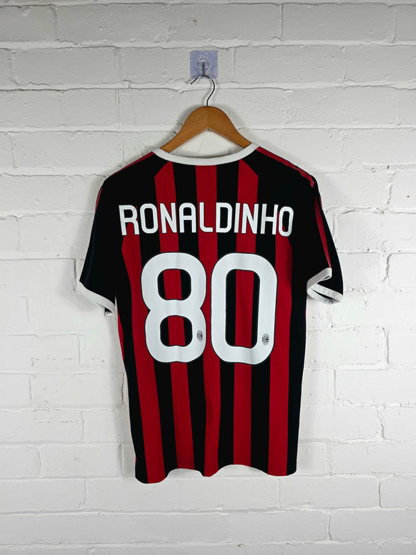 Adidas AC Milan 2009/10 'Ronaldinho 80' Basic Home Shirt Small