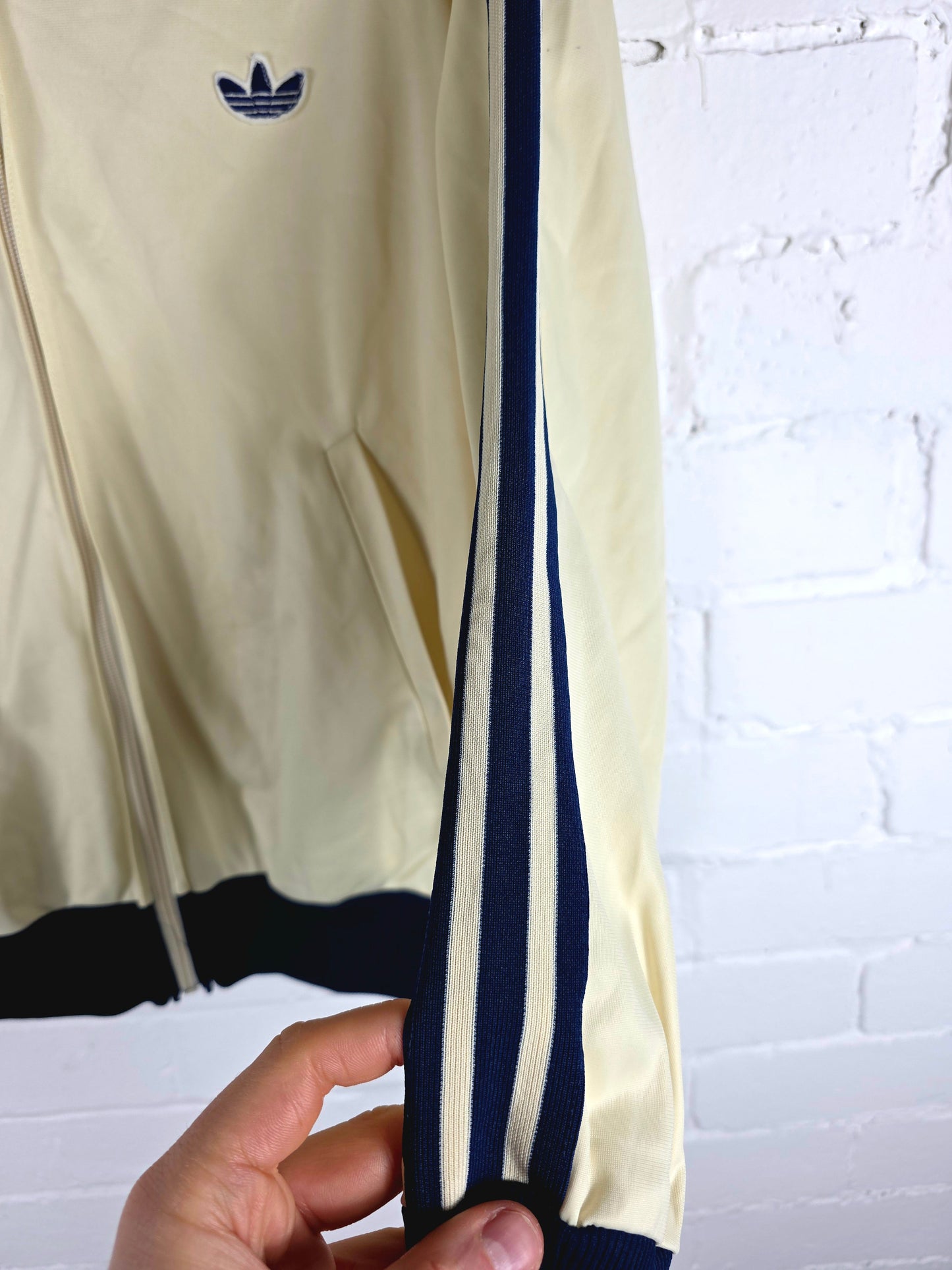 Adidas 1980s Vintage ATP Cream Track Jacket 50 Medium