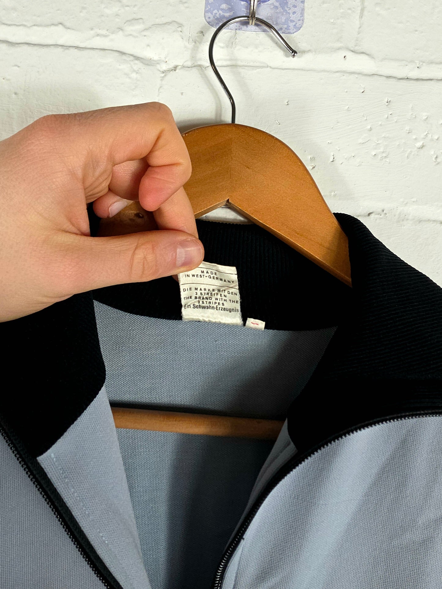 Adidas 1970s Vintage Grey Track Jacket 5 Medium