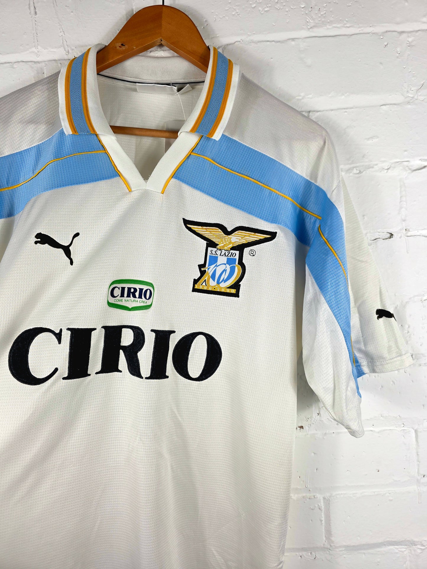 Puma Lazio 1999/00 Centenary Home Shirt Medium