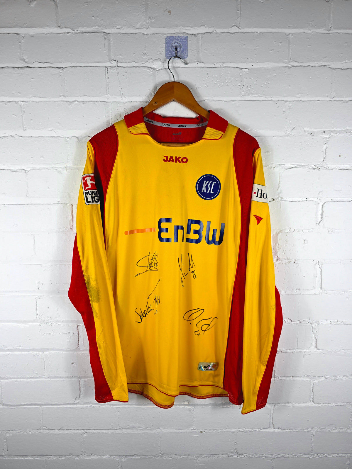 Jako Karlsruher SC 2007/09 'Freis 18' Long Sleeve Match Issue Third Shirt Large
