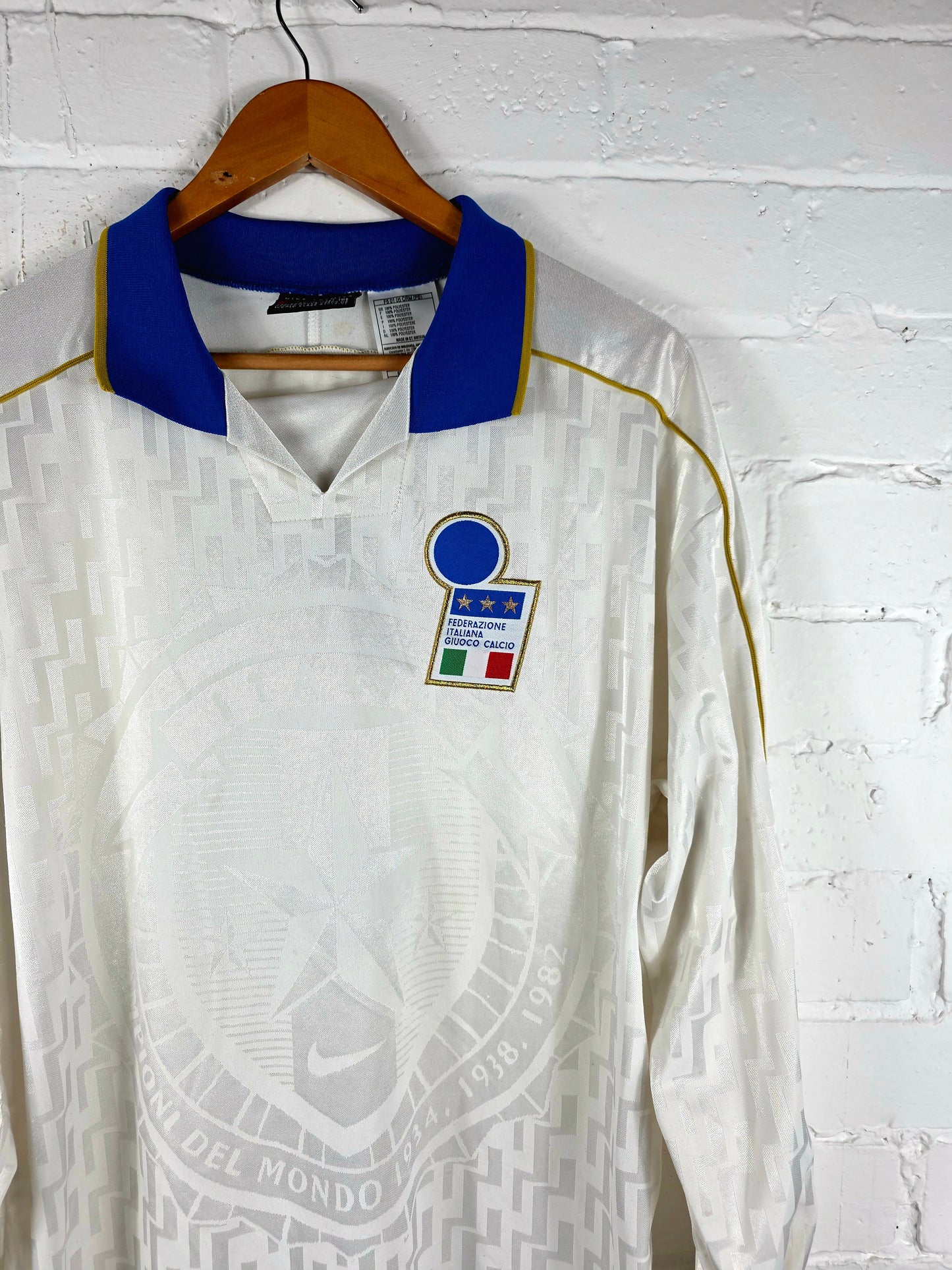 Nike Italy 1995/96 Long Sleeve Match Issue Away Shirt Large