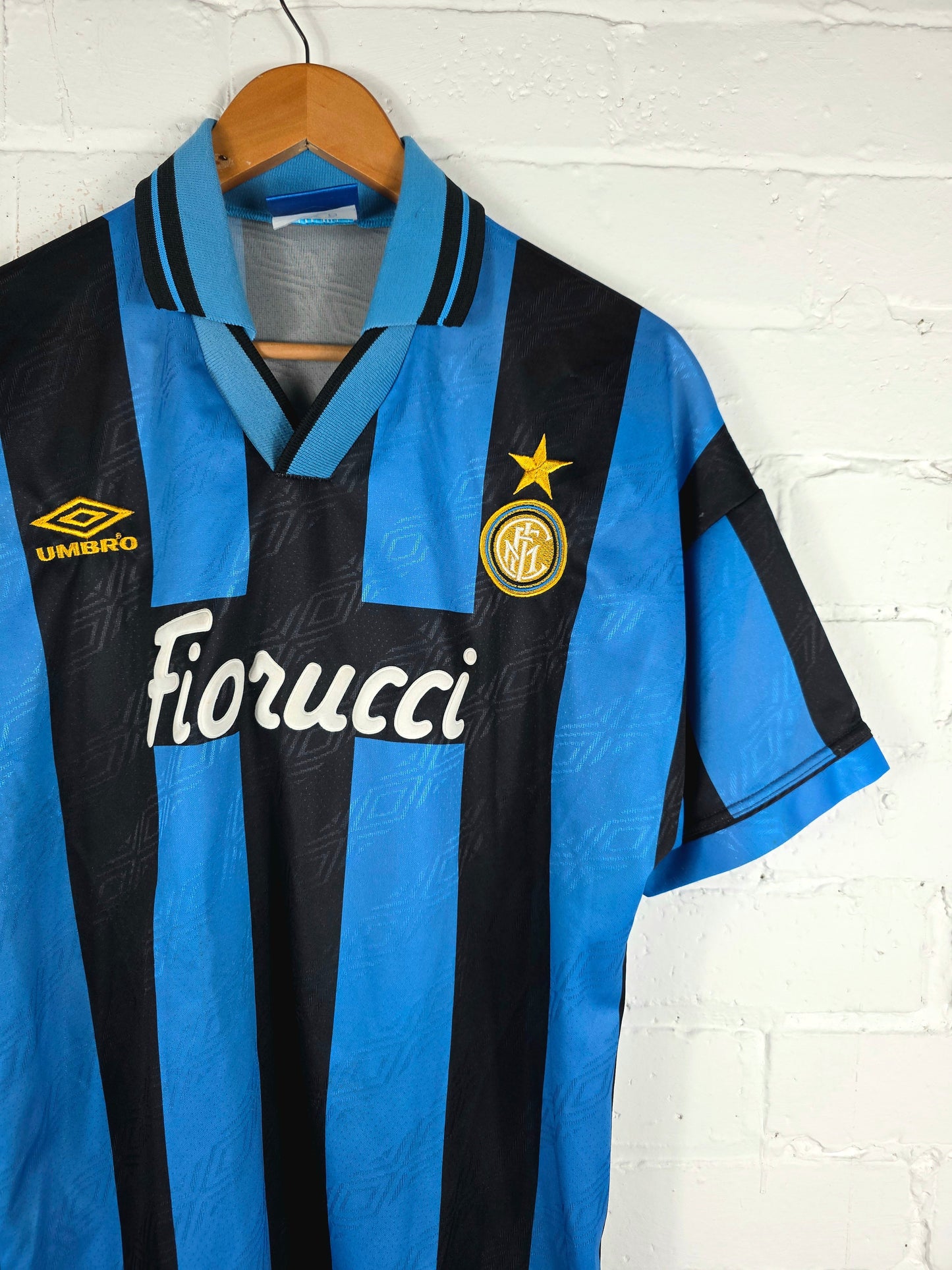 Umbro Inter Milan 1994/95 '9 (Delvecchio)' Match Issue Home Shirt Large