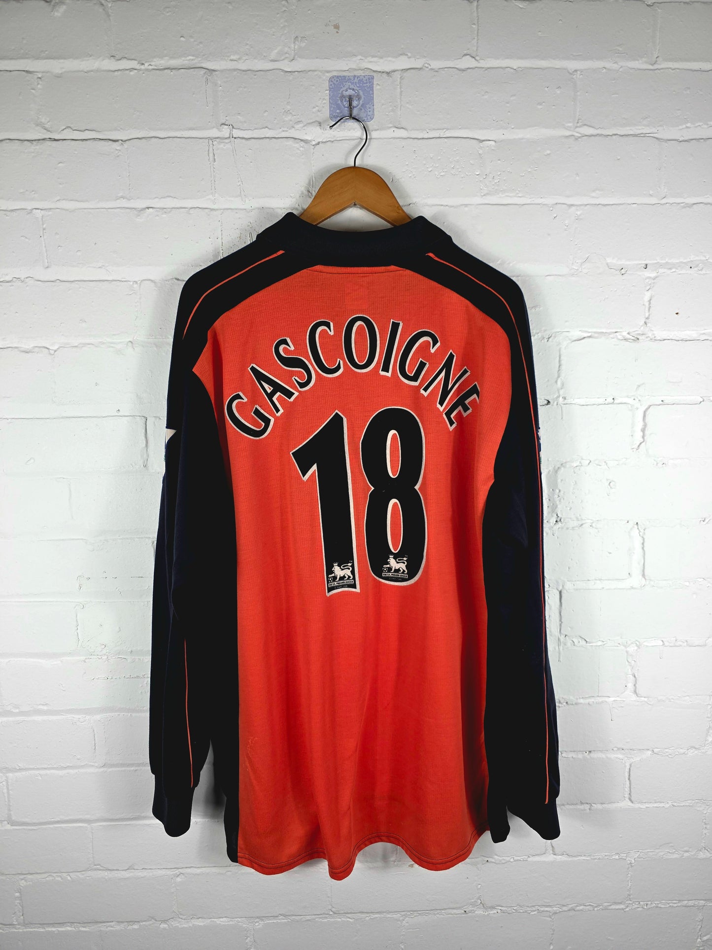 Puma Everton 2001/02 'Gascoigne 18' Signed Long Sleeve Third Shirt XL