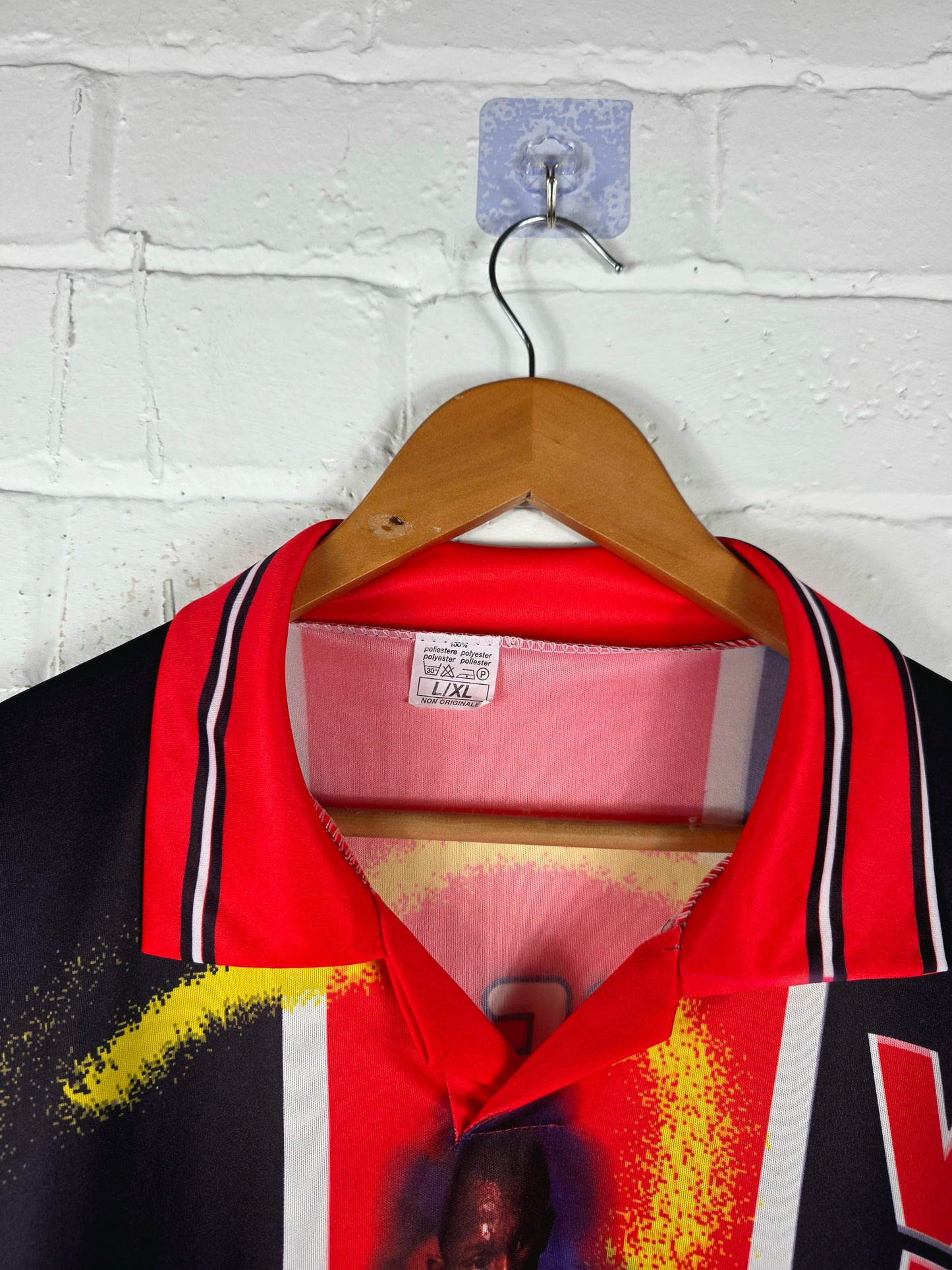 AC Milan 1990s Bootleg George Weah Graphic Print Football Shirt Large