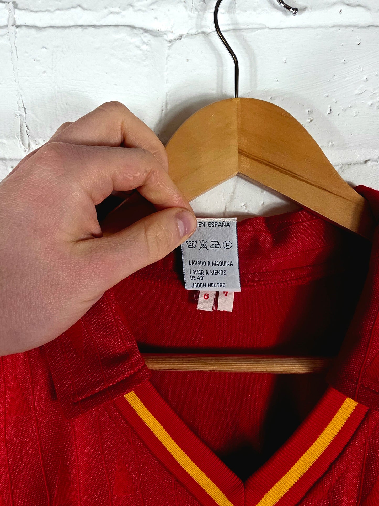 Le Coq Sportif Spain 1988/90 '14 (Górriz)' Match Issue Home Shirt Large